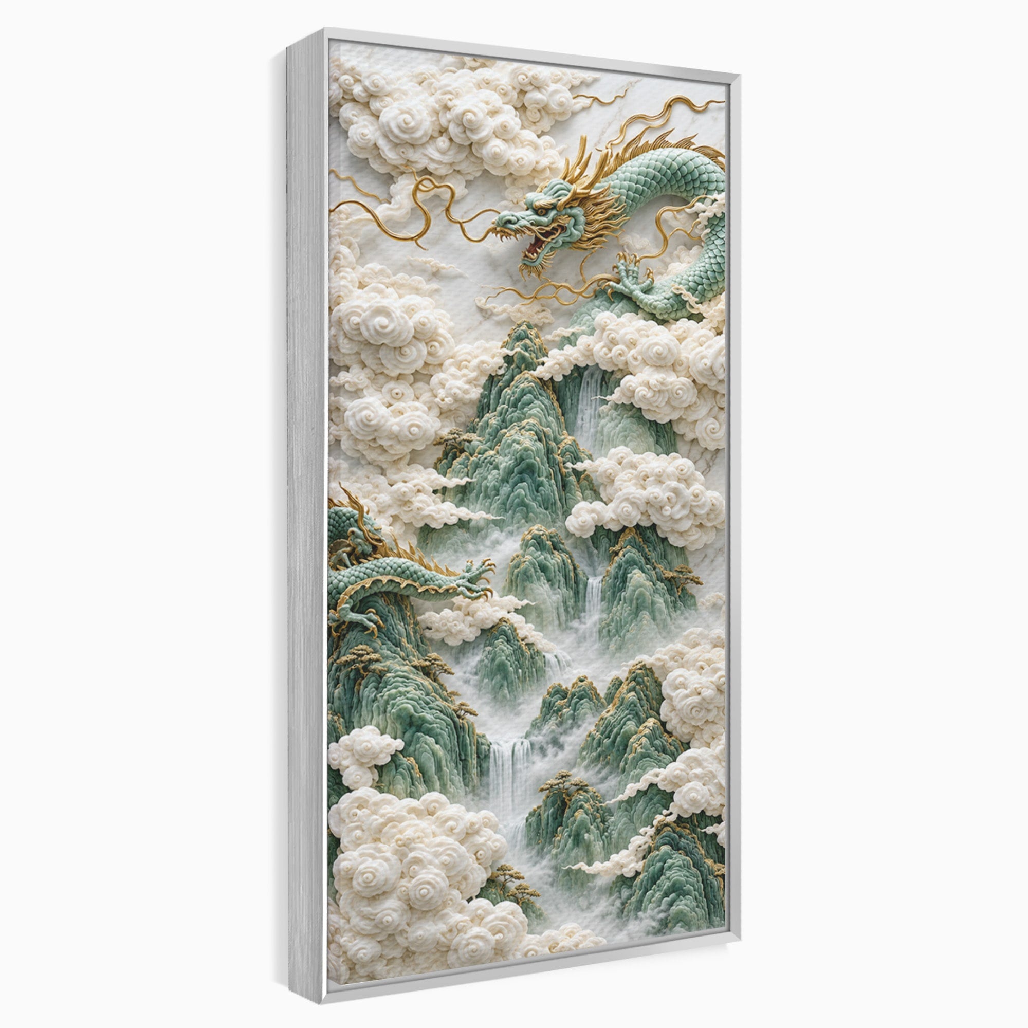 Tablou Canvas Premium LuxCanva® U1176, Dragonii Printre Nori, Fantezie, Mitologie, Dragon, Nori, Living, Culori Vibrante