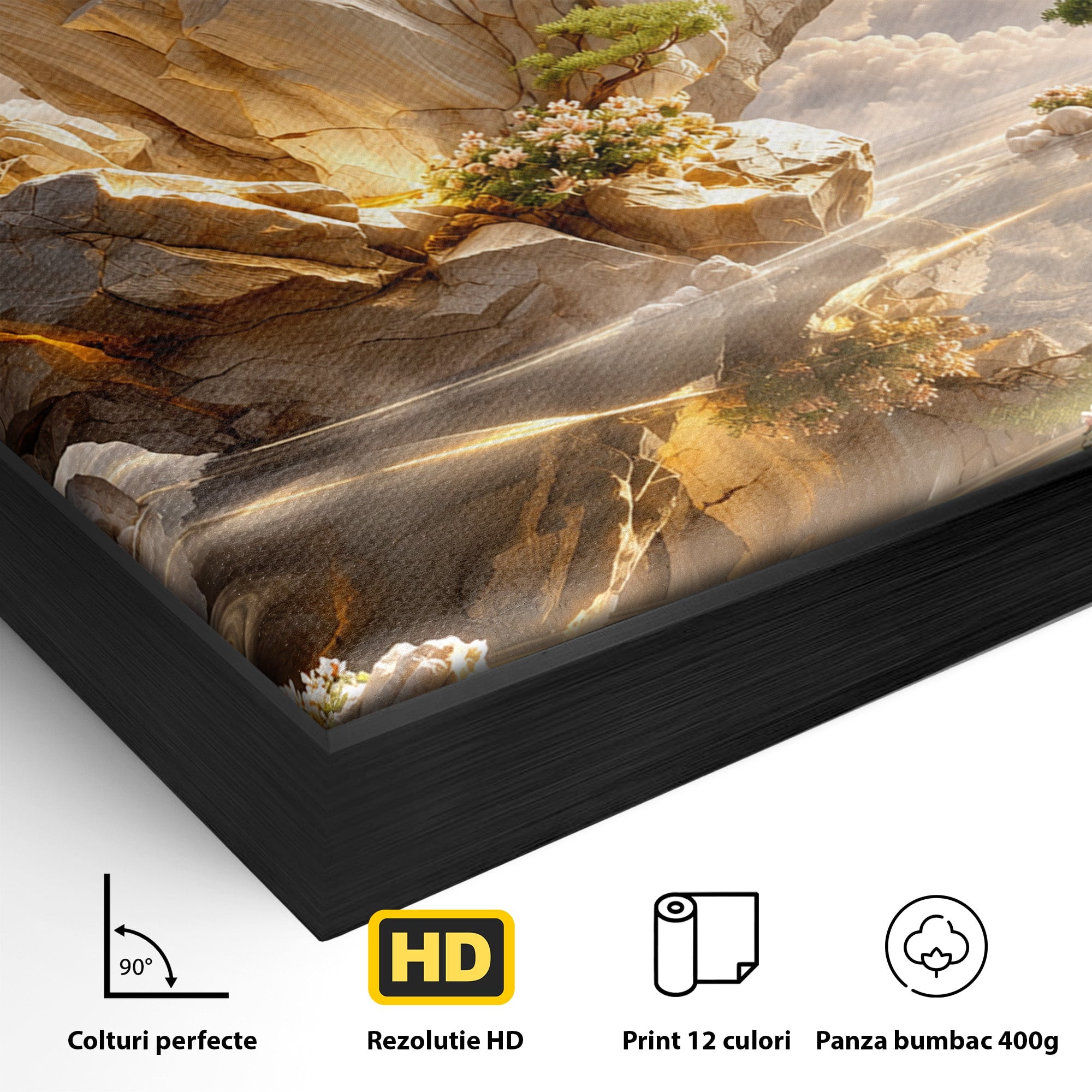 Tablou Canvas Premium LuxCanva® U1177, Insula Plutitoare Magica, Natura, Fantezie, Peisaj, Insula, Living, Culori Vibrante