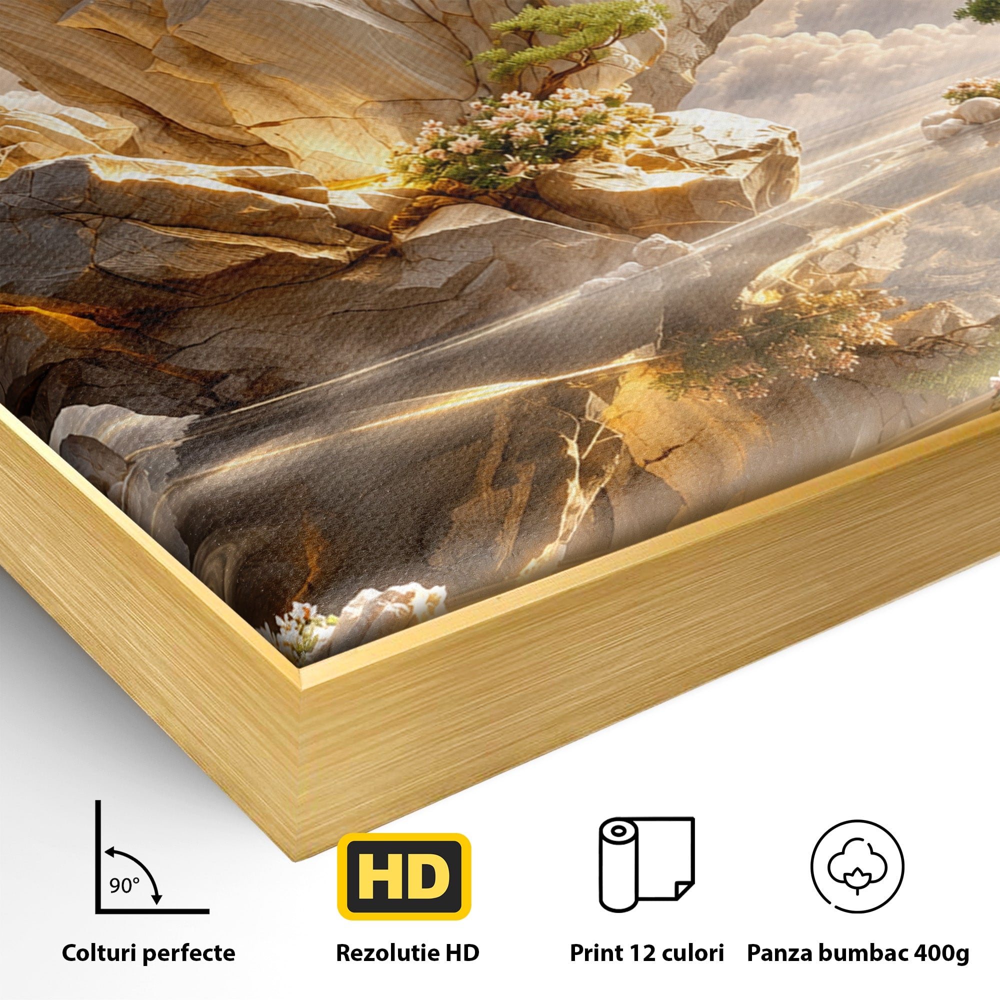 Tablou Canvas Premium LuxCanva® U1177, Insula Plutitoare Magica, Natura, Fantezie, Peisaj, Insula, Living, Culori Vibrante