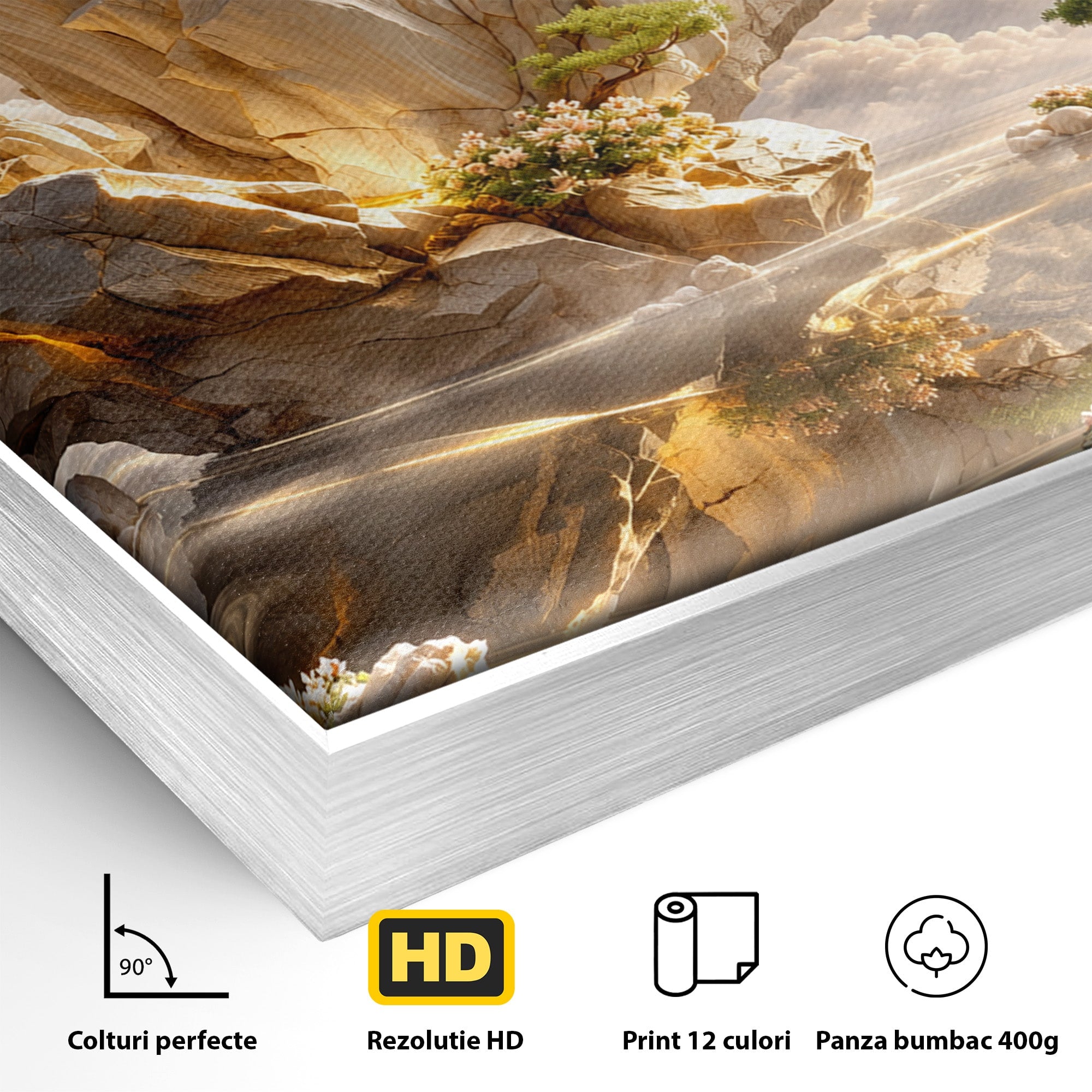 Tablou Canvas Premium LuxCanva® U1177, Insula Plutitoare Magica, Natura, Fantezie, Peisaj, Insula, Living, Culori Vibrante