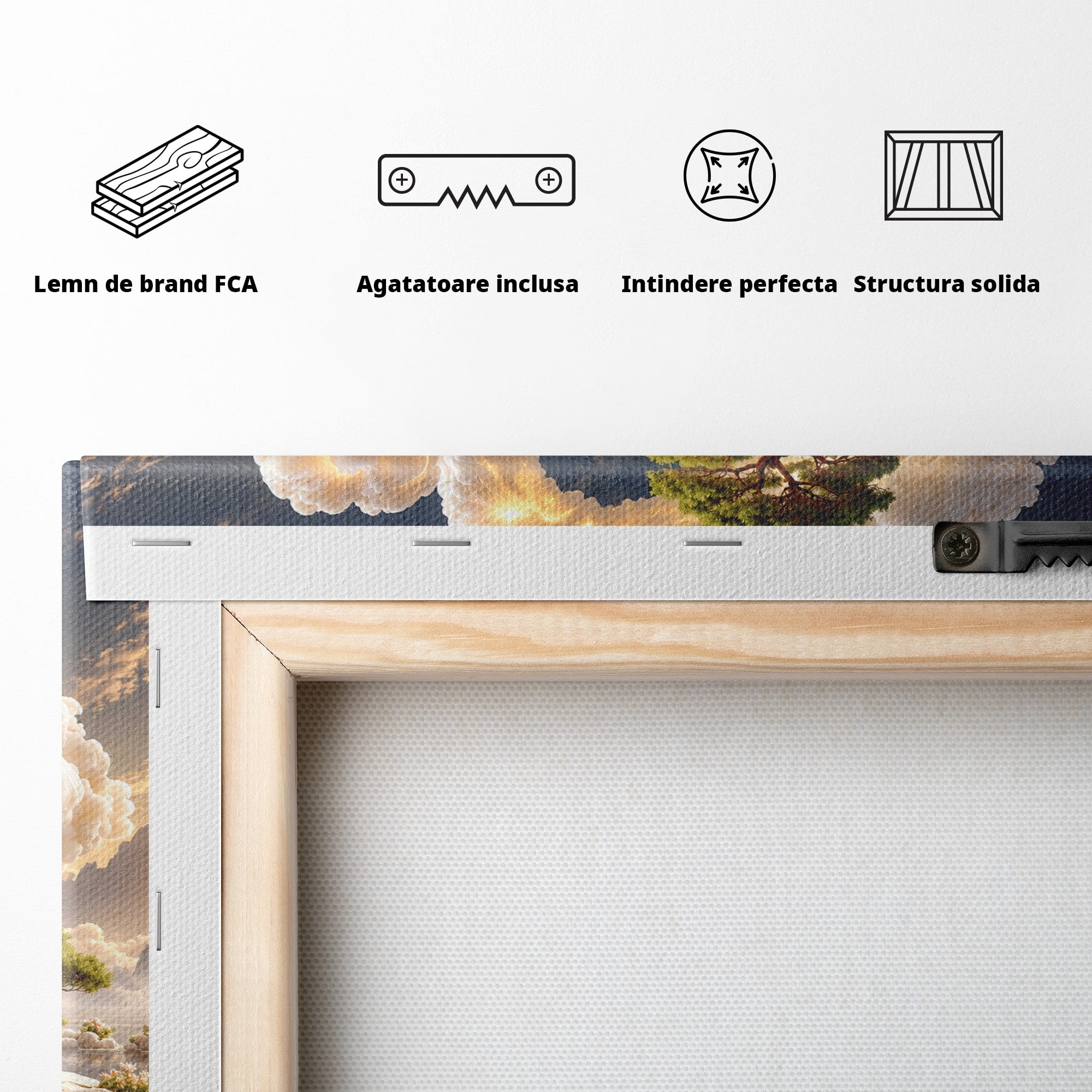 Tablou Canvas Premium LuxCanva® U1177, Insula Plutitoare Magica, Natura, Fantezie, Peisaj, Insula, Living, Culori Vibrante