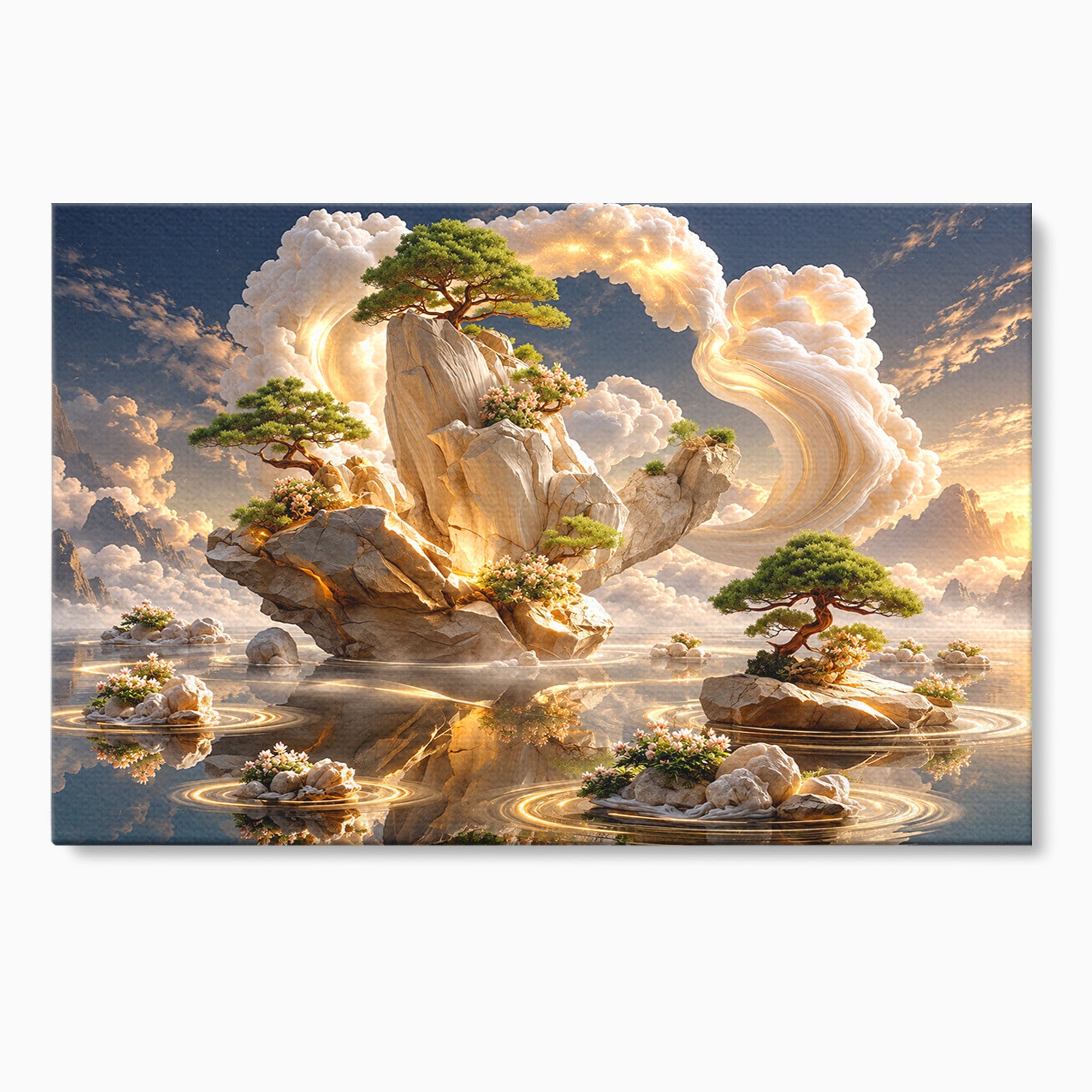 Tablou Canvas Premium LuxCanva® U1177, Insula Plutitoare Magica, Natura, Fantezie, Peisaj, Insula, Living, Culori Vibrante