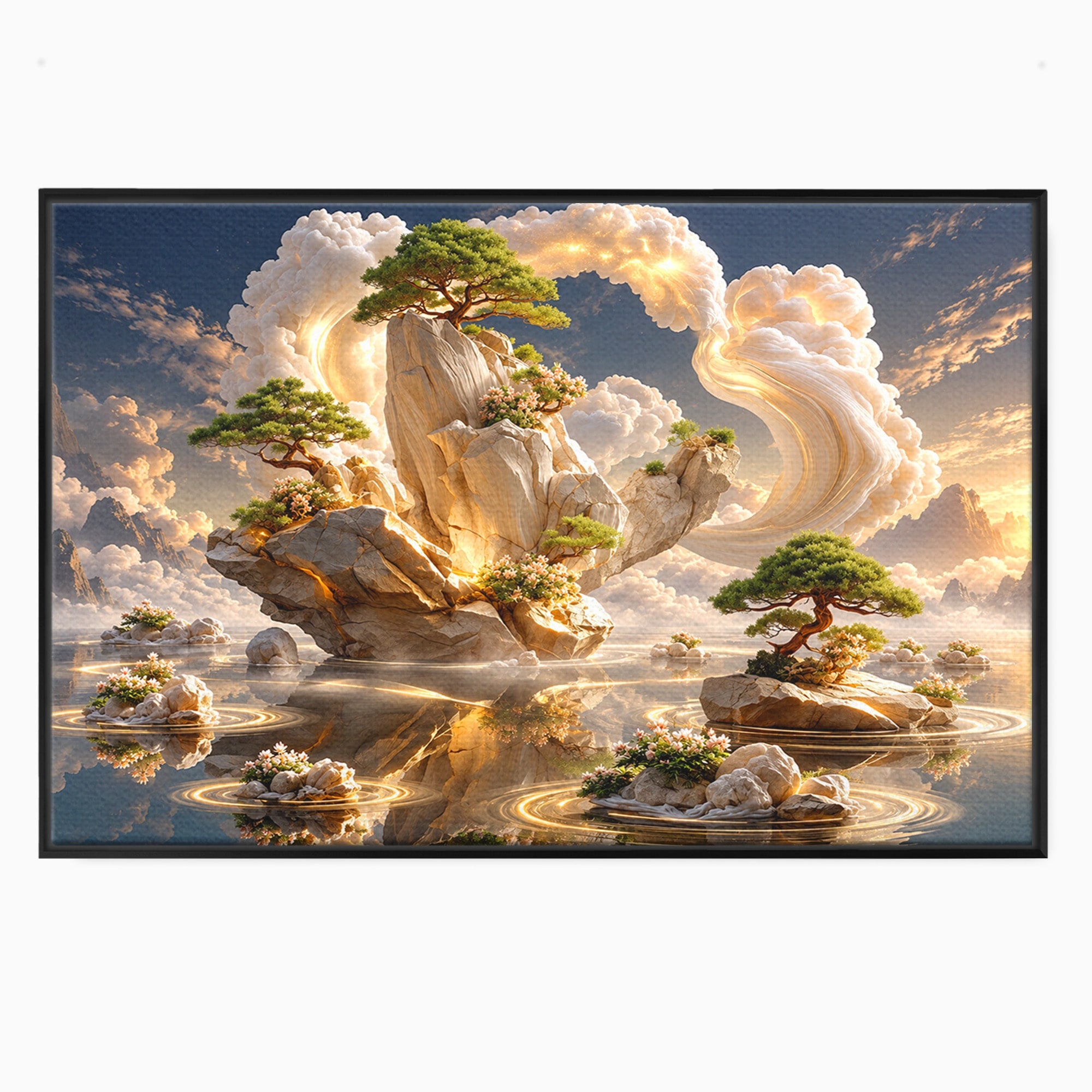 Tablou Canvas Premium LuxCanva® U1177, Insula Plutitoare Magica, Natura, Fantezie, Peisaj, Insula, Living, Culori Vibrante