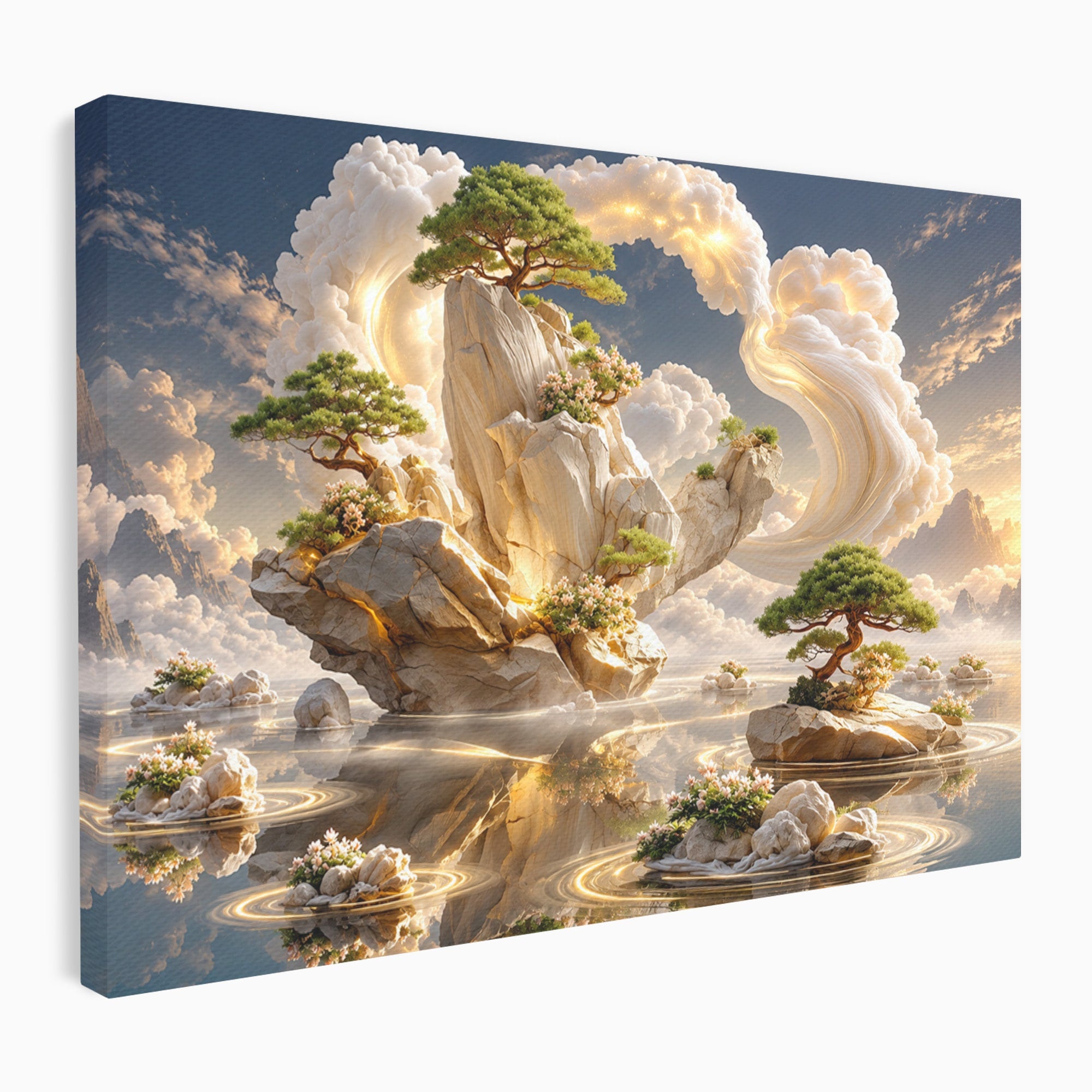 Tablou Canvas Premium LuxCanva® U1177, Insula Plutitoare Magica, Natura, Fantezie, Peisaj, Insula, Living, Culori Vibrante