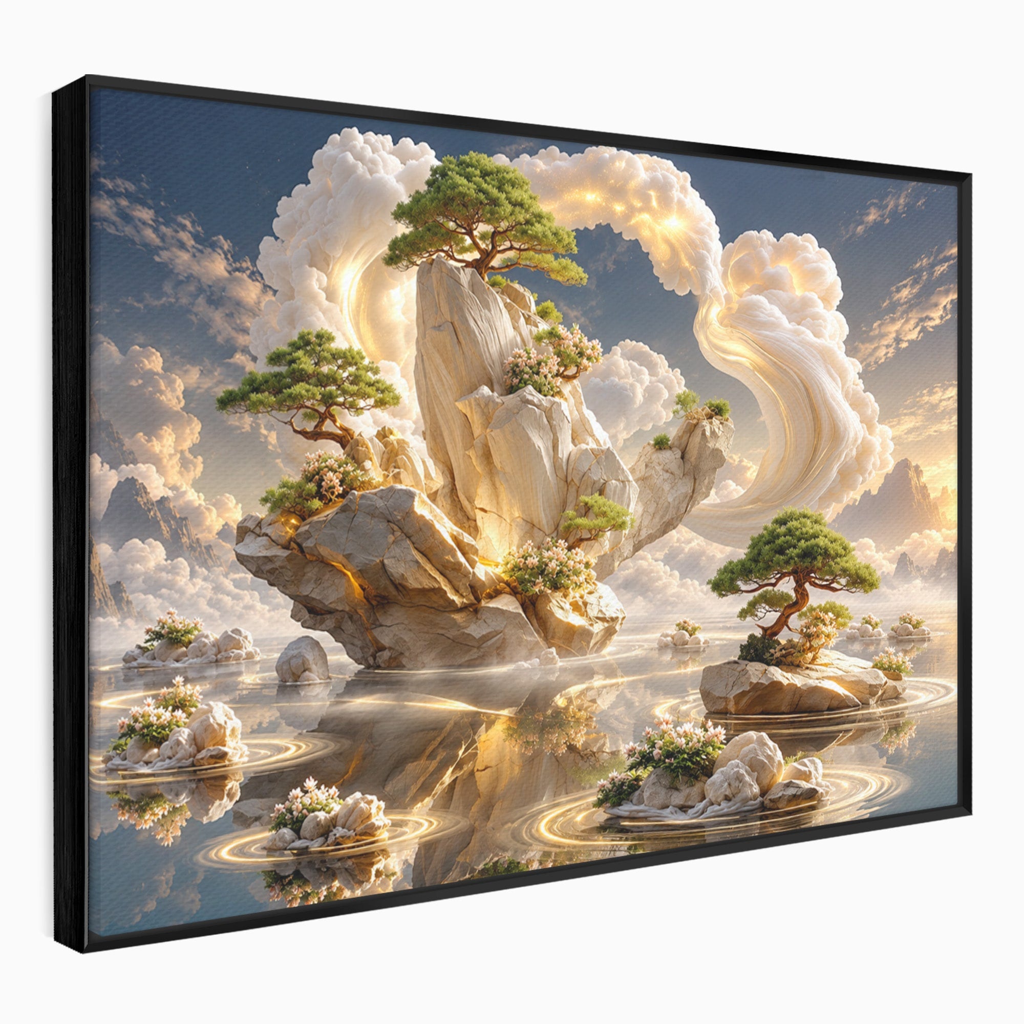 Tablou Canvas Premium LuxCanva® U1177, Insula Plutitoare Magica, Natura, Fantezie, Peisaj, Insula, Living, Culori Vibrante