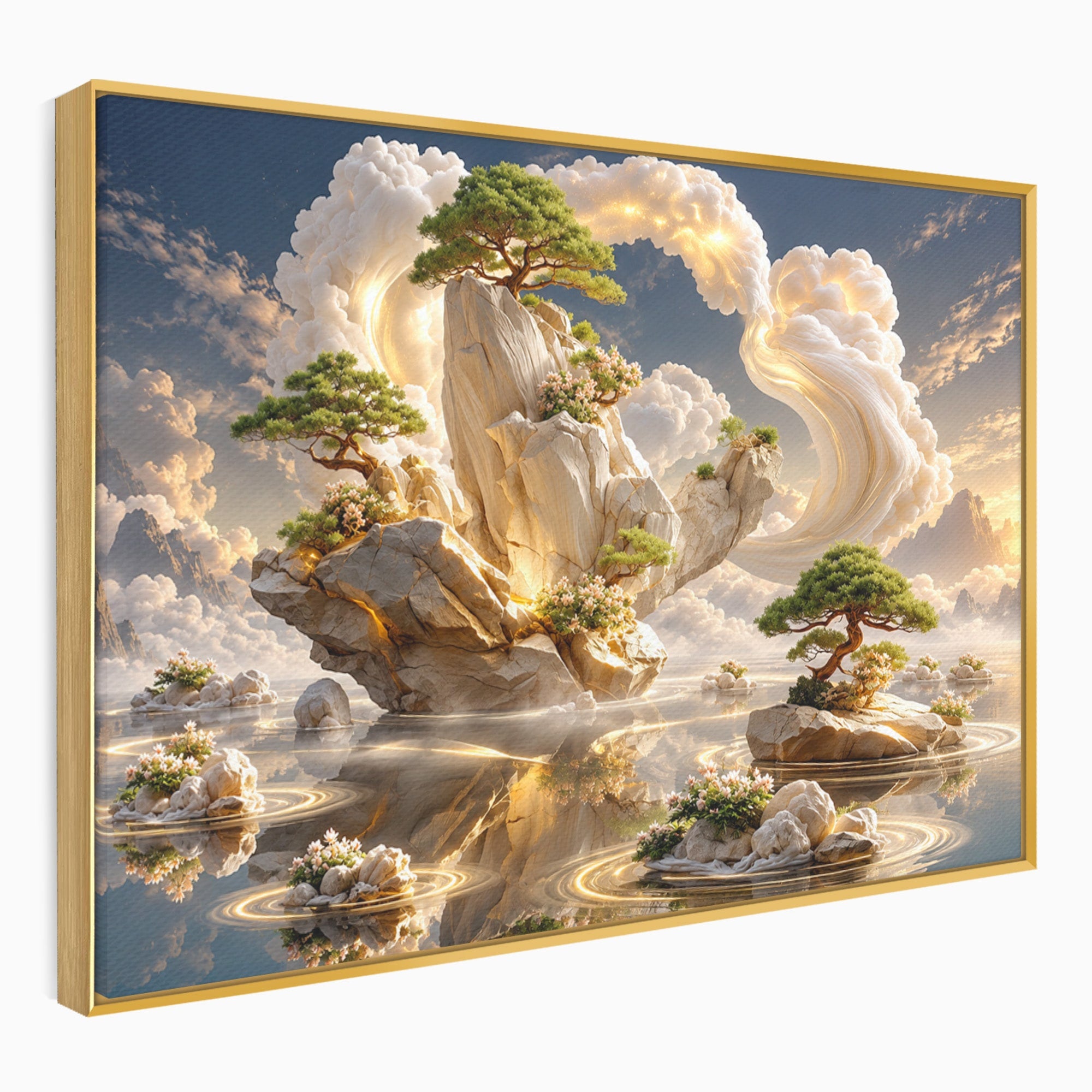 Tablou Canvas Premium LuxCanva® U1177, Insula Plutitoare Magica, Natura, Fantezie, Peisaj, Insula, Living, Culori Vibrante