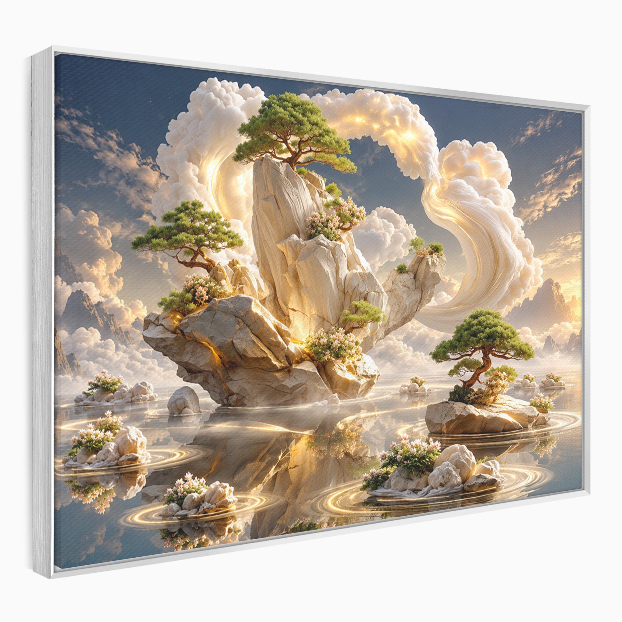 Tablou Canvas Premium LuxCanva® U1177, Insula Plutitoare Magica, Natura, Fantezie, Peisaj, Insula, Living, Culori Vibrante