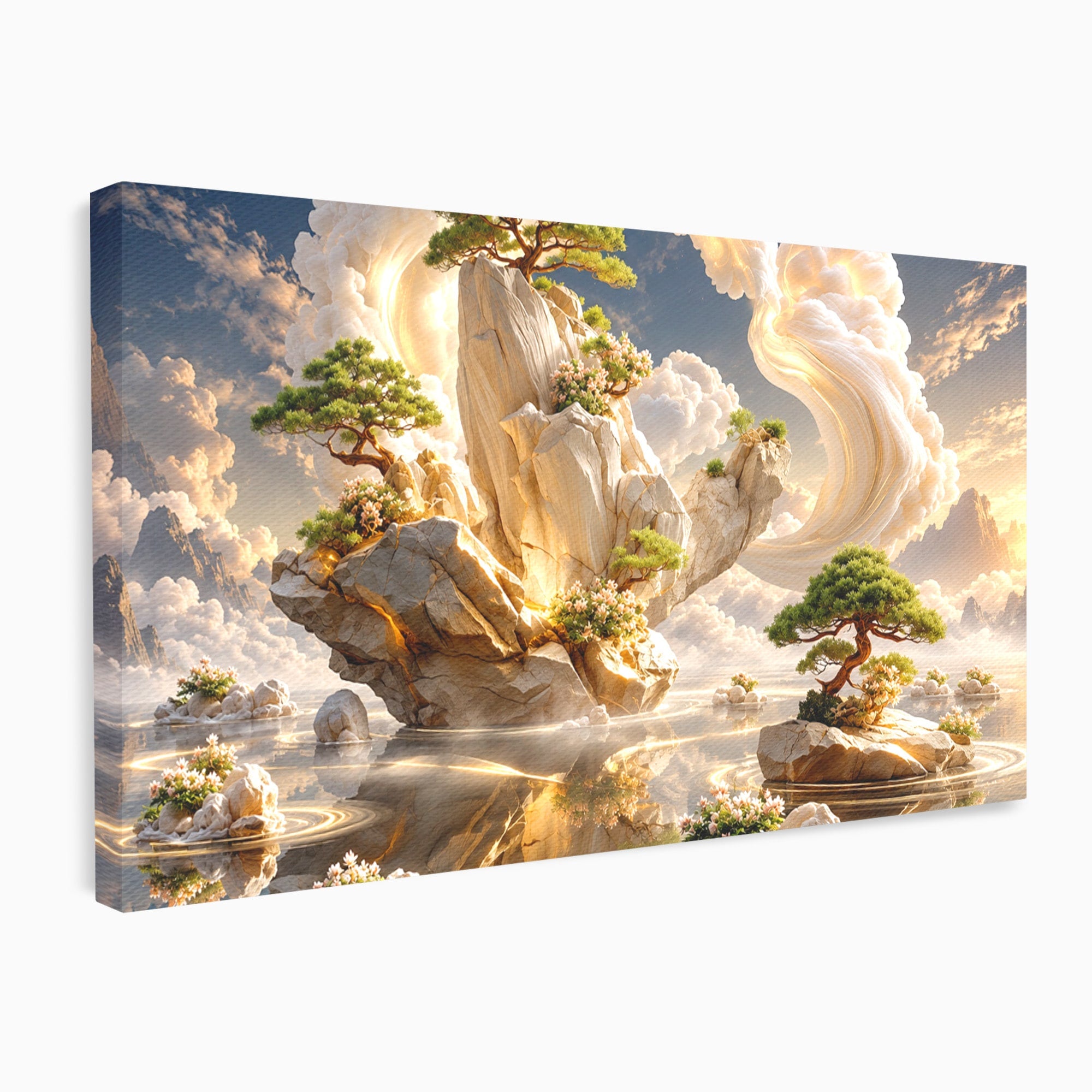 Tablou Canvas Premium LuxCanva® U1177, Insula Plutitoare Magica, Natura, Fantezie, Peisaj, Insula, Living, Culori Vibrante