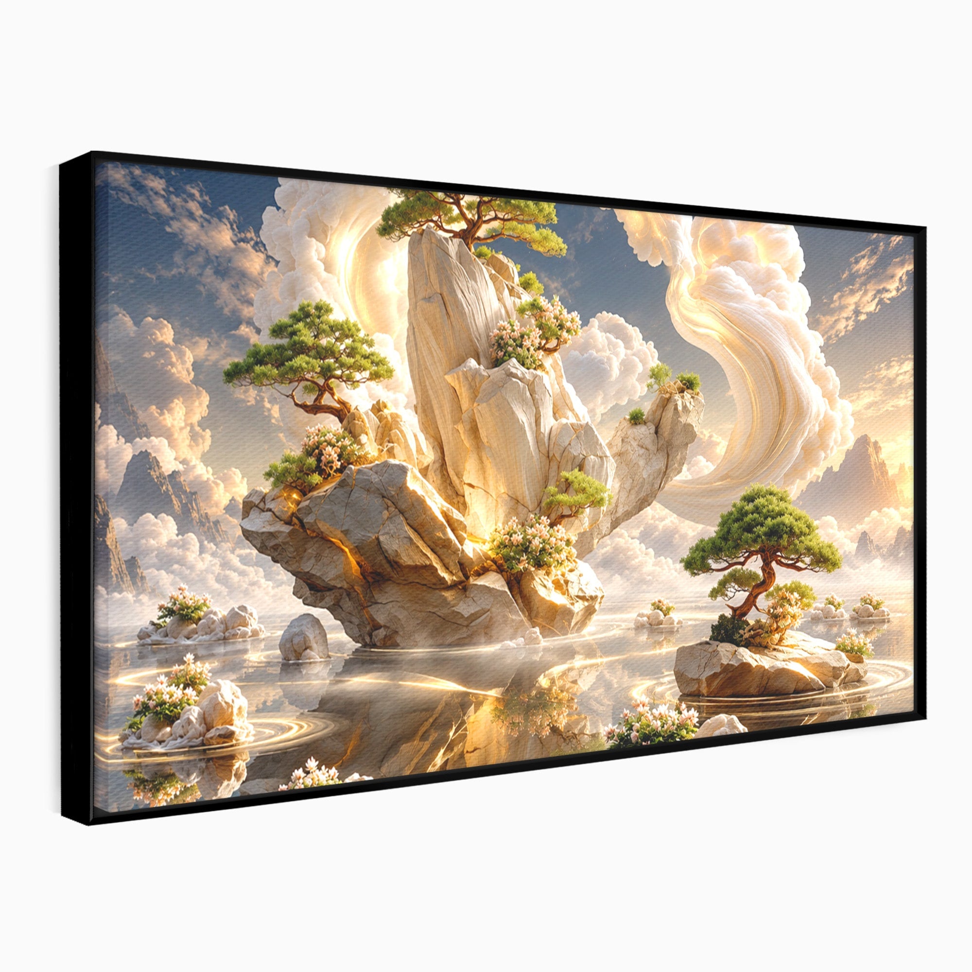 Tablou Canvas Premium LuxCanva® U1177, Insula Plutitoare Magica, Natura, Fantezie, Peisaj, Insula, Living, Culori Vibrante