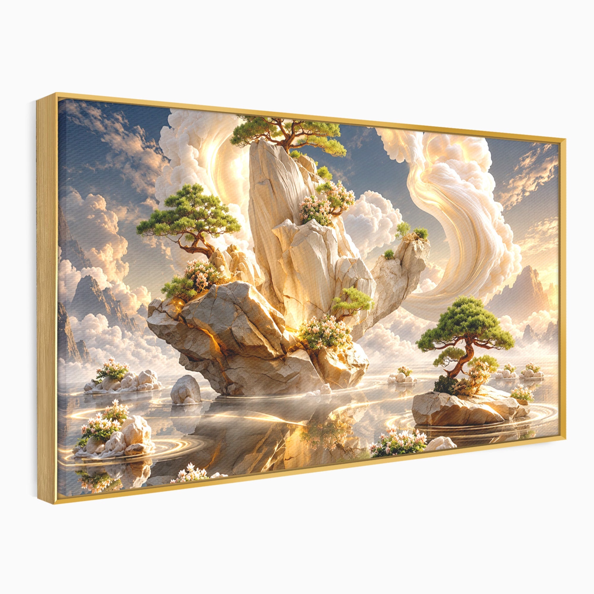 Tablou Canvas Premium LuxCanva® U1177, Insula Plutitoare Magica, Natura, Fantezie, Peisaj, Insula, Living, Culori Vibrante