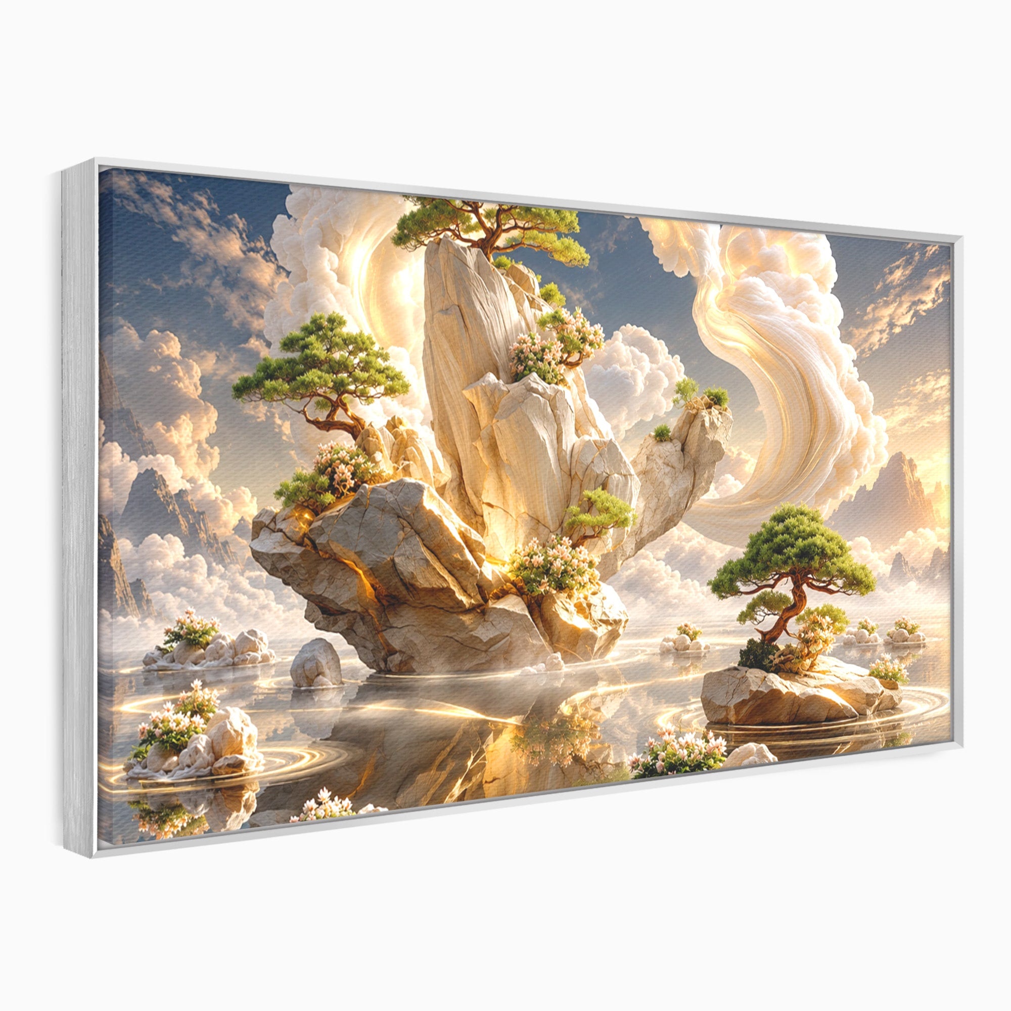 Tablou Canvas Premium LuxCanva® U1177, Insula Plutitoare Magica, Natura, Fantezie, Peisaj, Insula, Living, Culori Vibrante