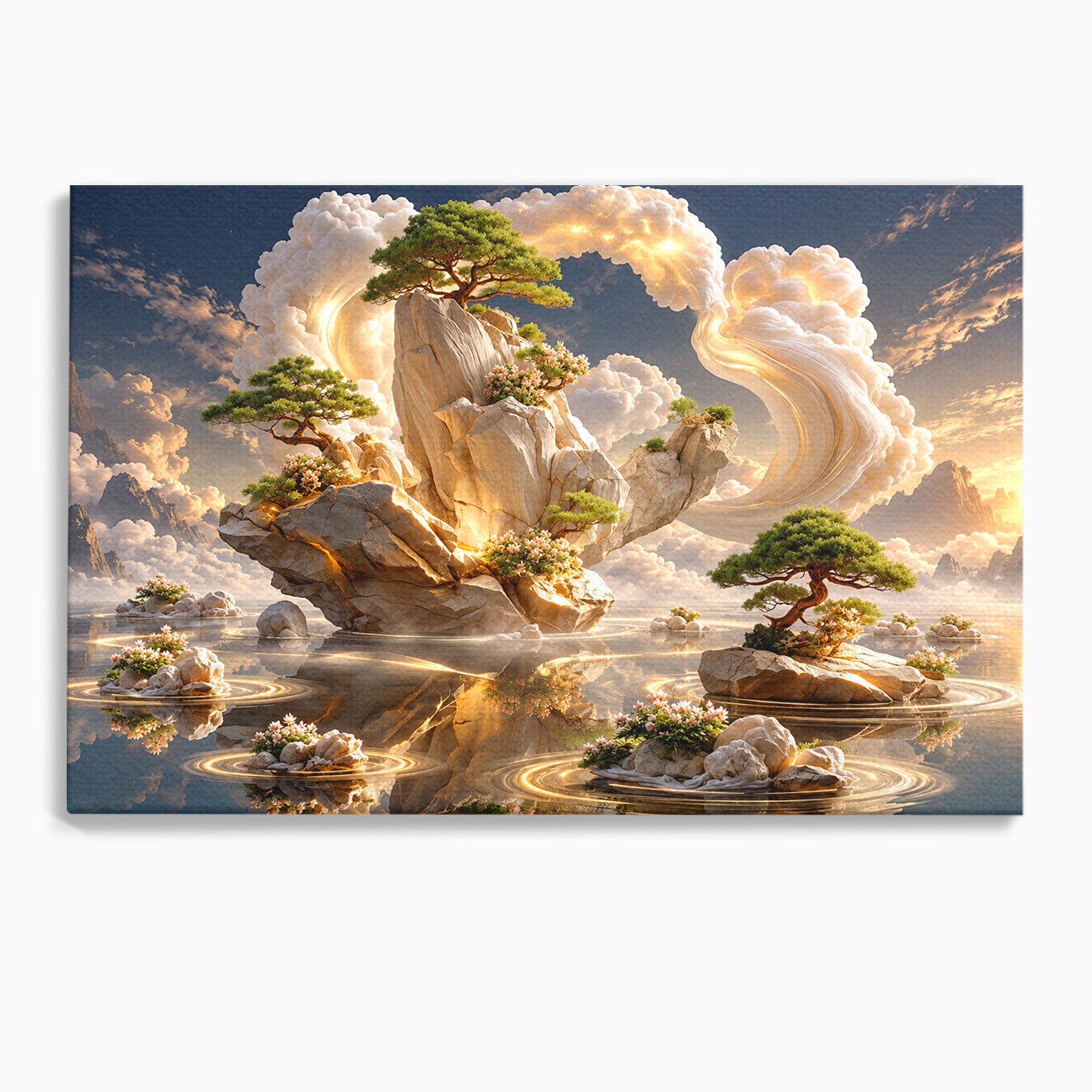 Tablou Canvas Premium LuxCanva® U1177, Insula Plutitoare Magica, Natura, Fantezie, Peisaj, Insula, Living, Culori Vibrante