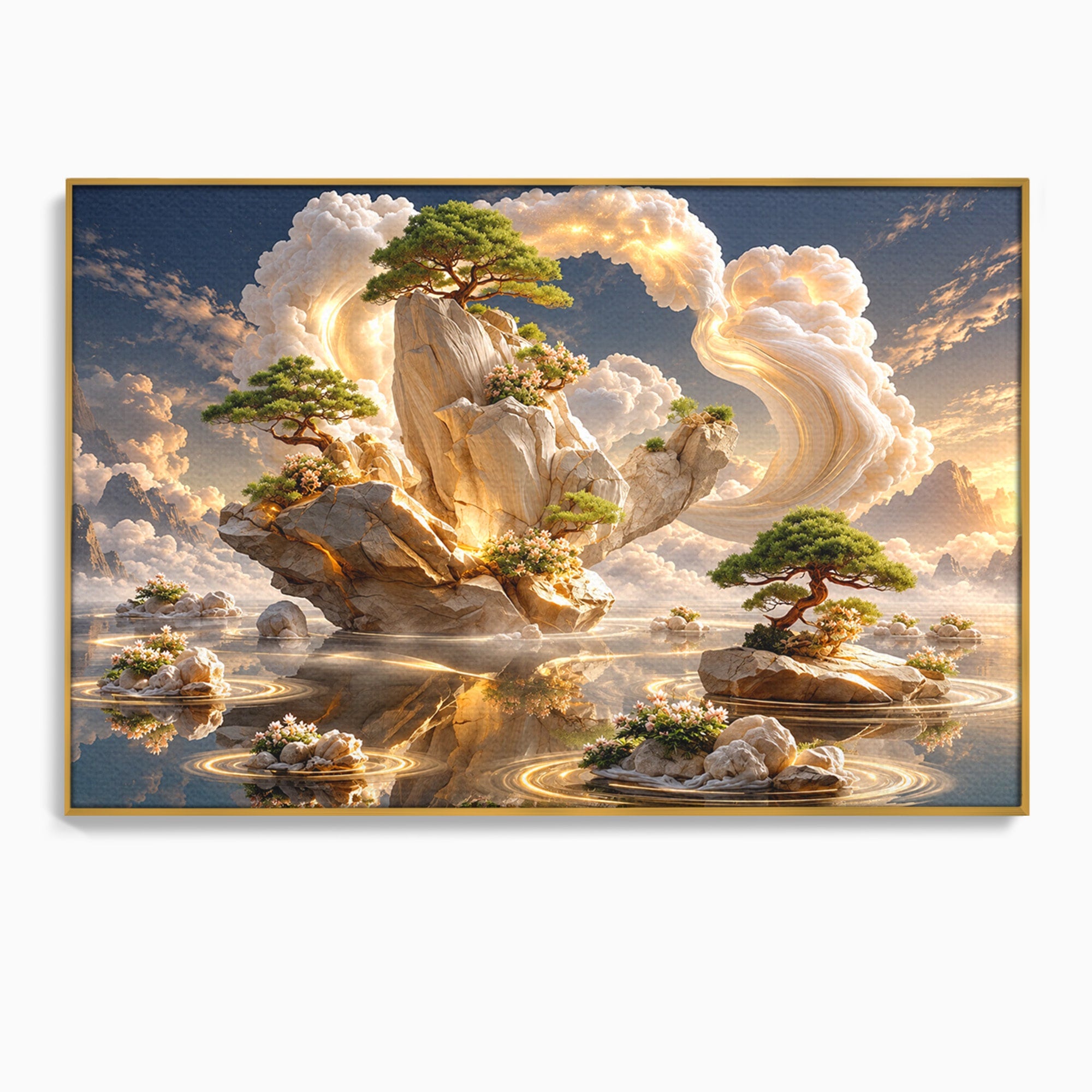 Tablou Canvas Premium LuxCanva® U1177, Insula Plutitoare Magica, Natura, Fantezie, Peisaj, Insula, Living, Culori Vibrante