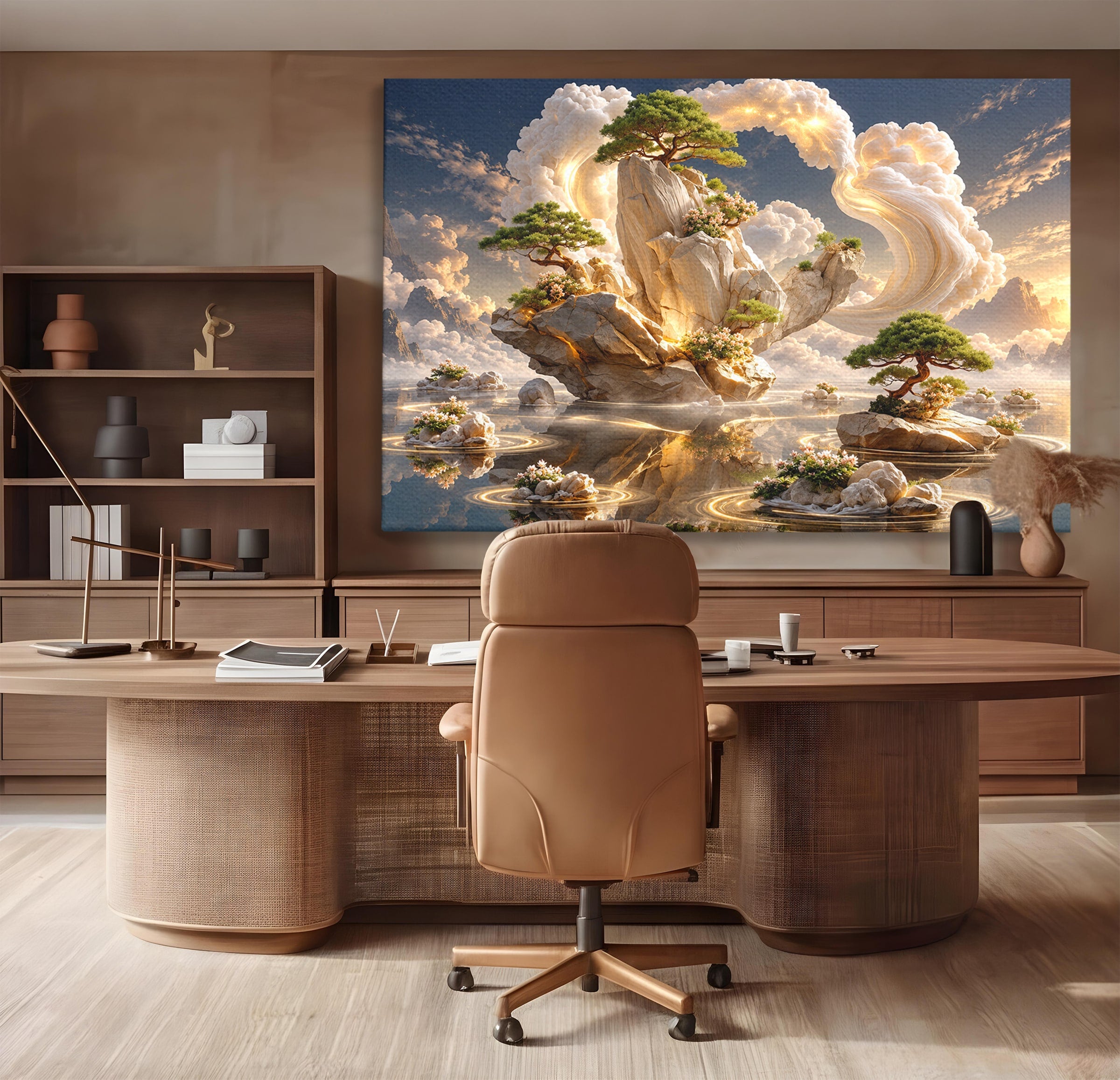 Tablou Canvas Premium LuxCanva® U1177, Insula Plutitoare Magica, Natura, Fantezie, Peisaj, Insula, Living, Culori Vibrante