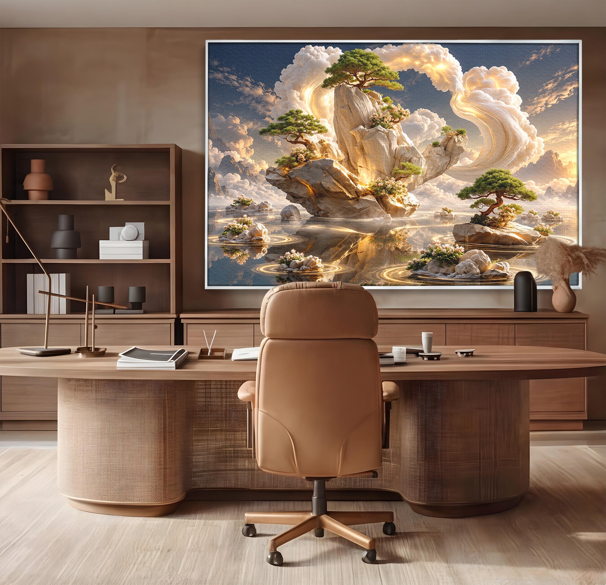 Tablou Canvas Premium LuxCanva® U1177, Insula Plutitoare Magica, Natura, Fantezie, Peisaj, Insula, Living, Culori Vibrante
