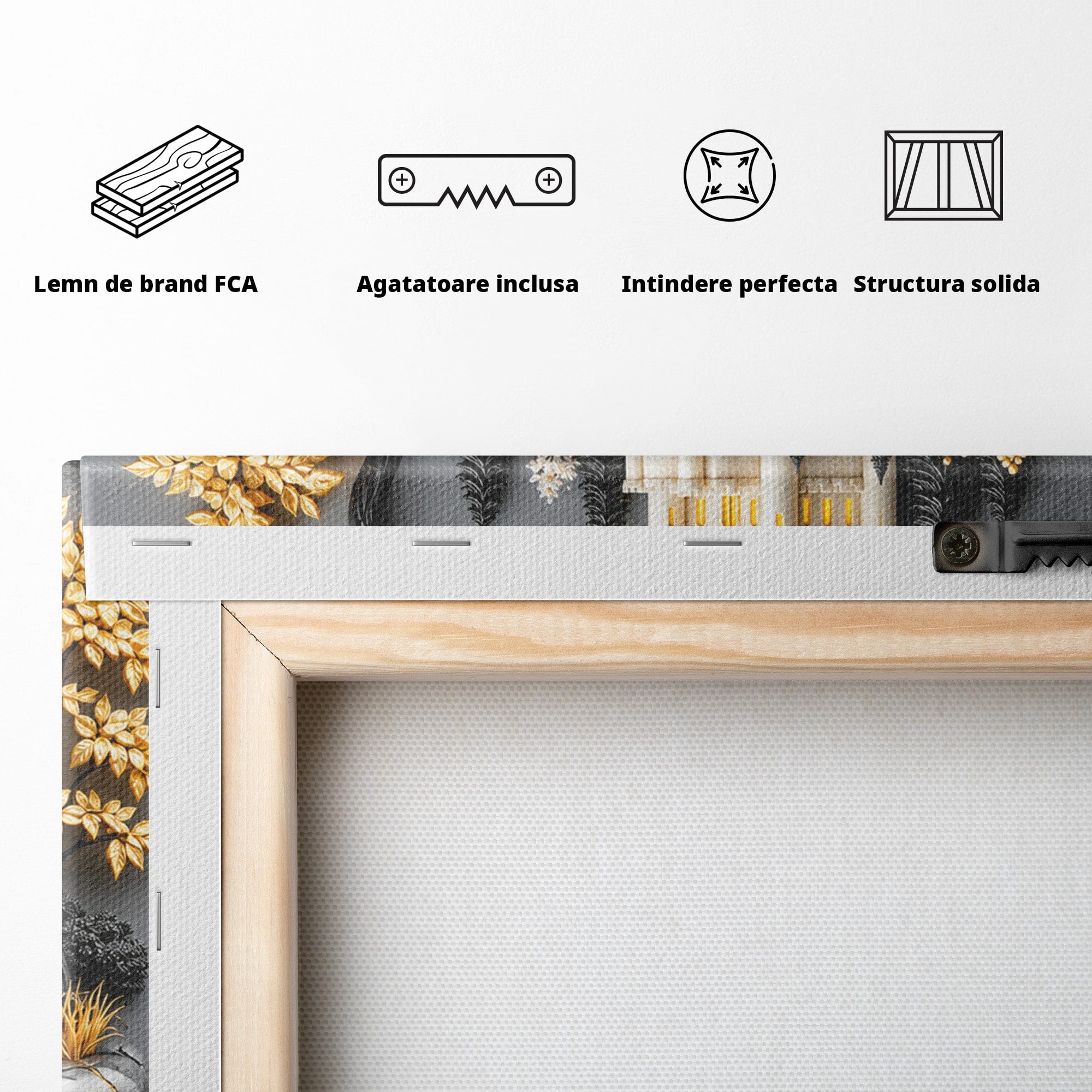 Tablou Canvas Premium LuxCanva® U1178, Castelul Fermecat, Peisaj, Rau, Natura, Castel, Living, Culori Vibrante
