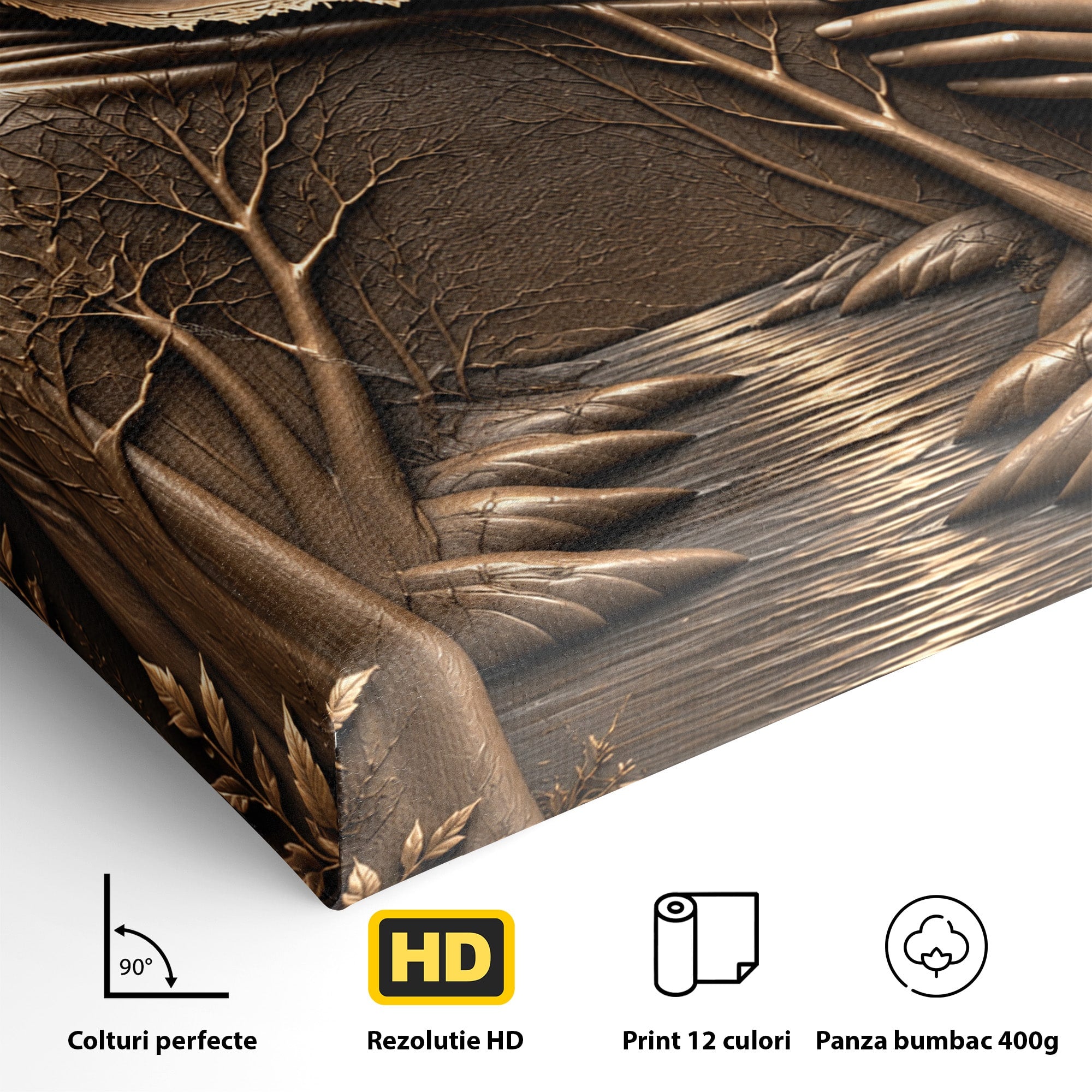 Tablou Canvas Premium LuxCanva® U1179, Femeie Mistica In Natura, Padure, Rau, Femeie, Mistic, Natura, Living, Dormitor, Culori Vibrante