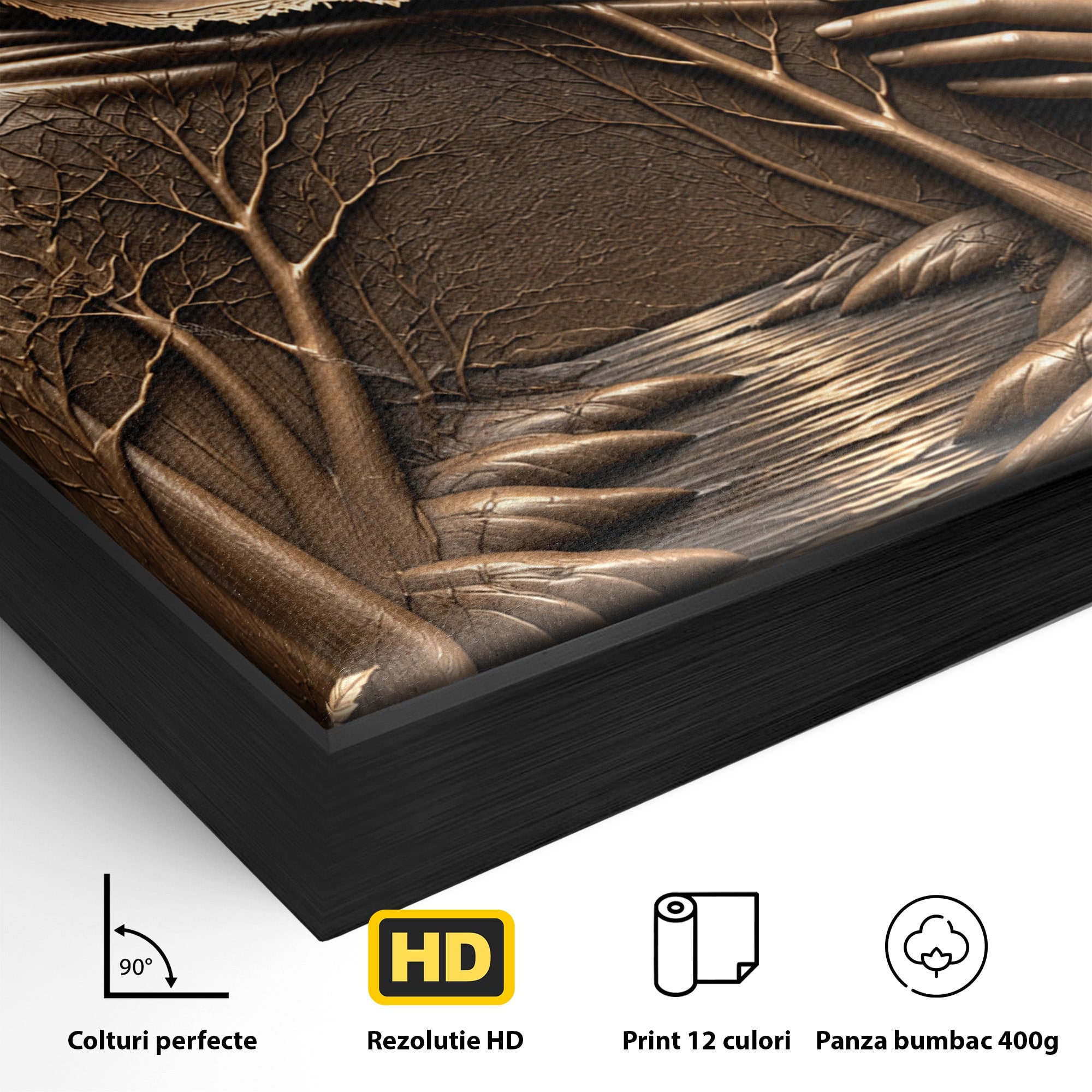 Tablou Canvas Premium LuxCanva® U1179, Femeie Mistica In Natura, Padure, Rau, Femeie, Mistic, Natura, Living, Dormitor, Culori Vibrante