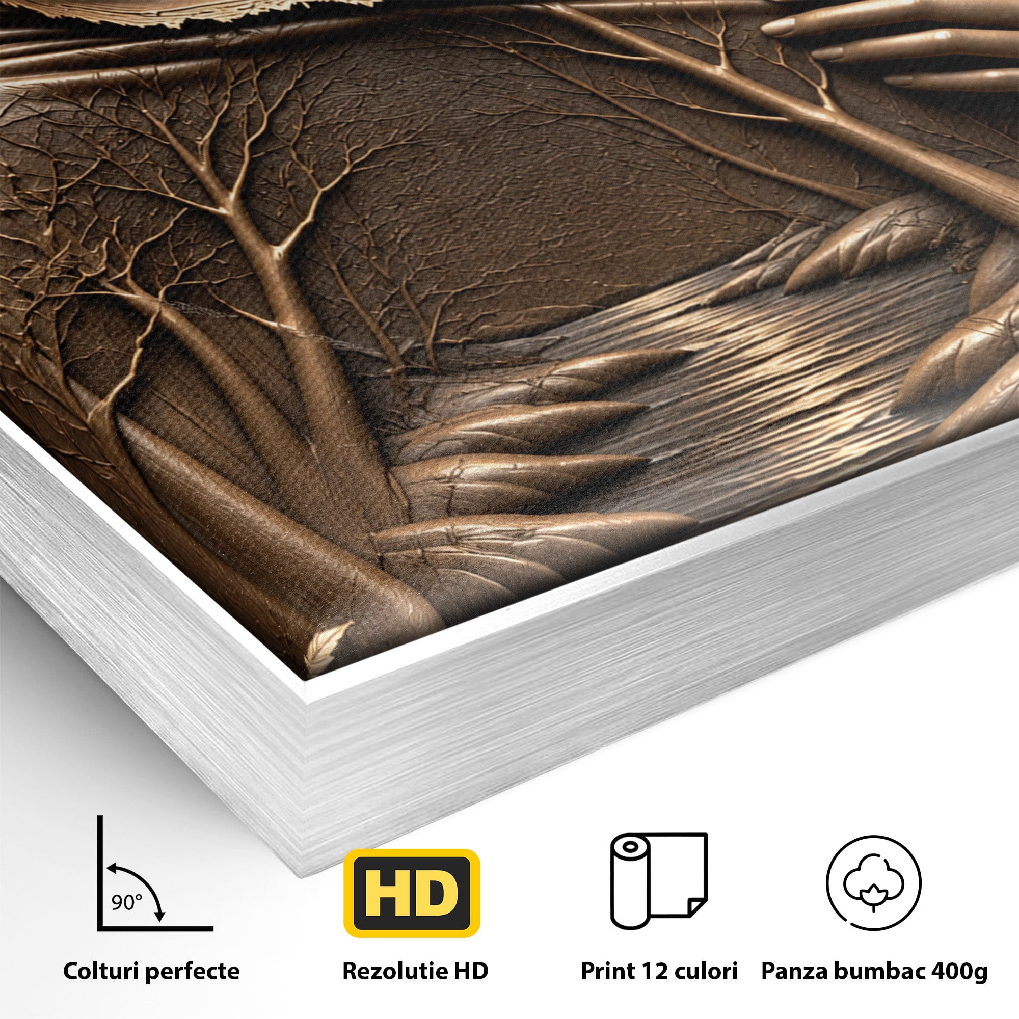 Tablou Canvas Premium LuxCanva® U1179, Femeie Mistica In Natura, Padure, Rau, Femeie, Mistic, Natura, Living, Dormitor, Culori Vibrante