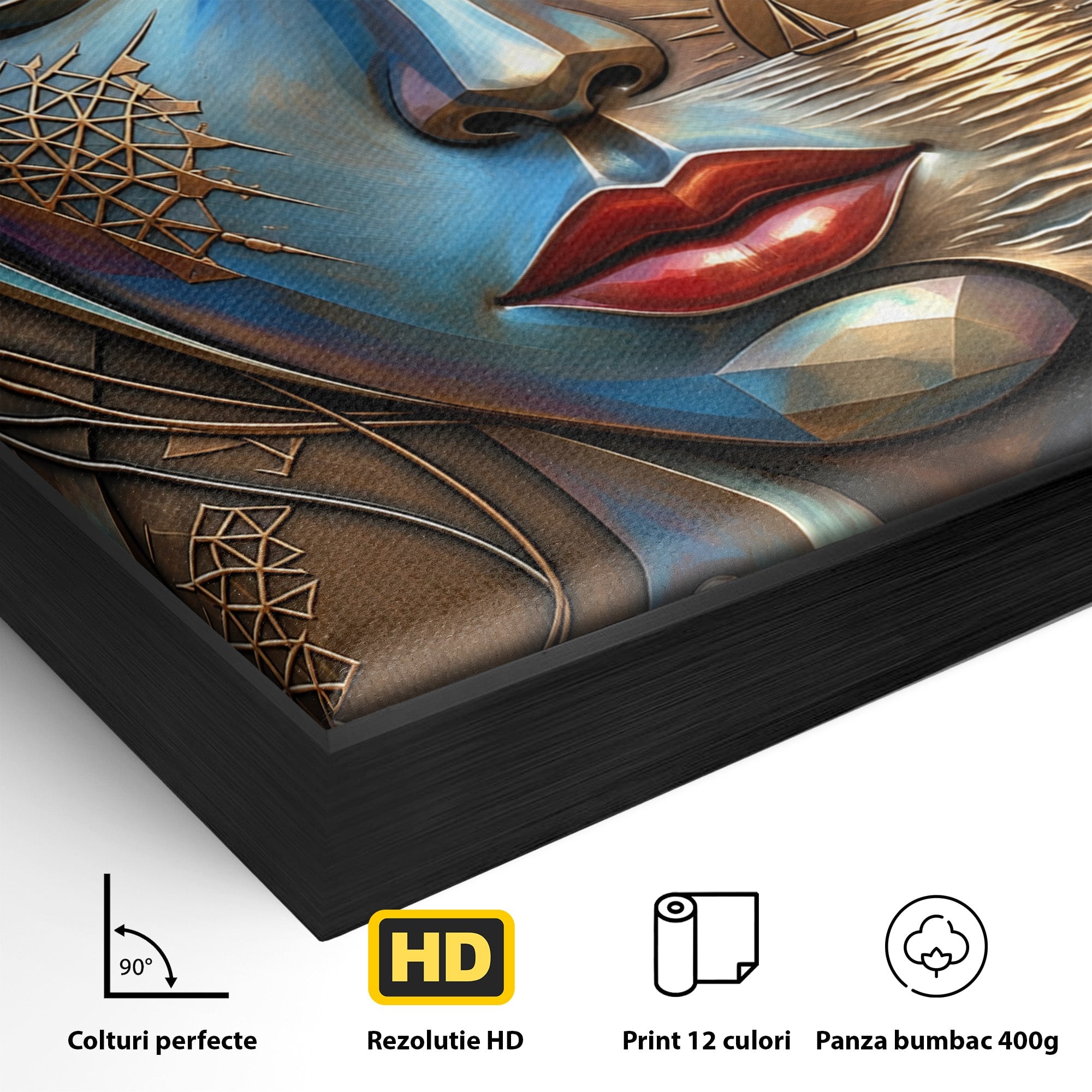 Tablou Canvas Premium LuxCanva® U1181, Chip De Zeita, Portret, Mistic, Fantezie, Feminin, Living, Culori Vibrante