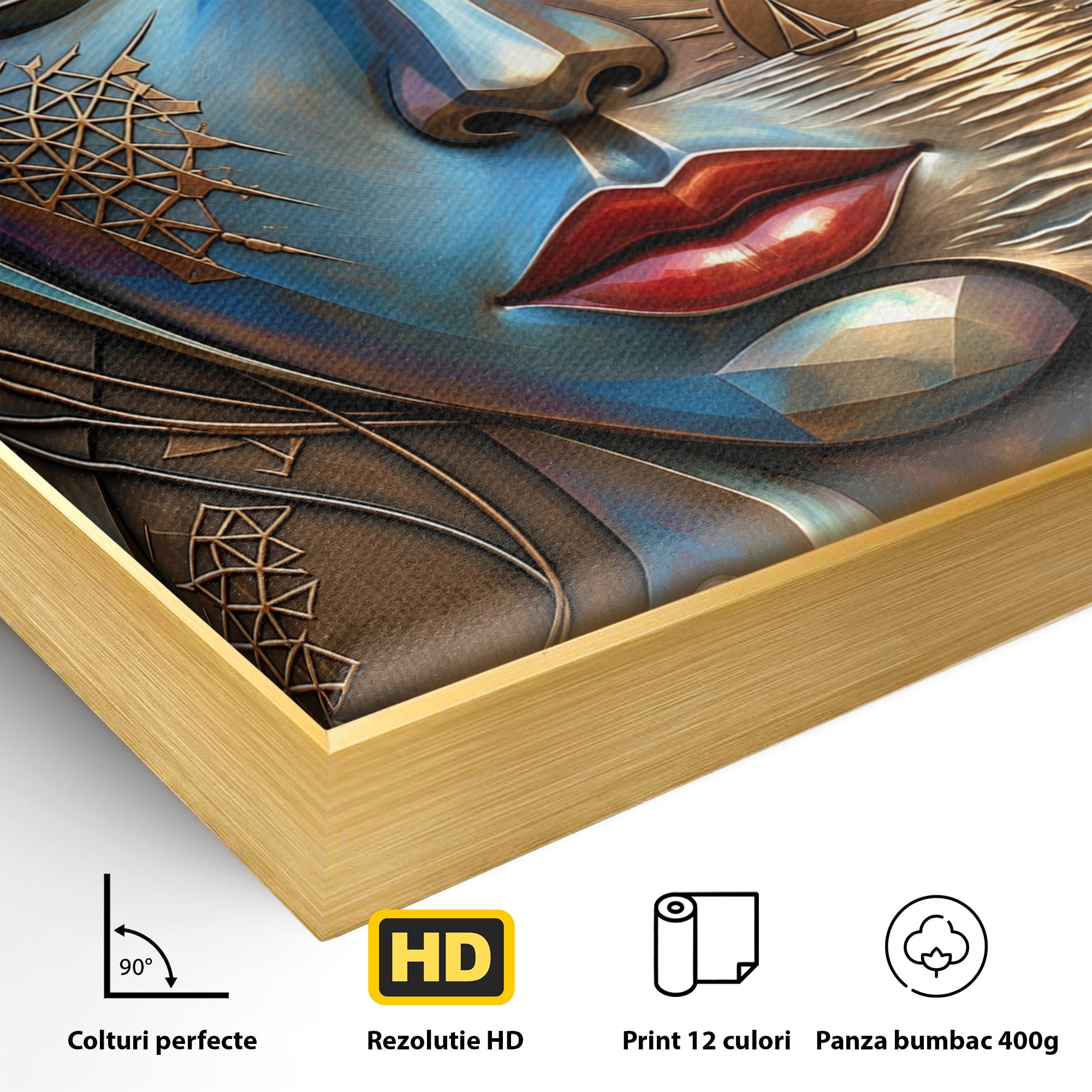 Tablou Canvas Premium LuxCanva® U1181, Chip De Zeita, Portret, Mistic, Fantezie, Feminin, Living, Culori Vibrante
