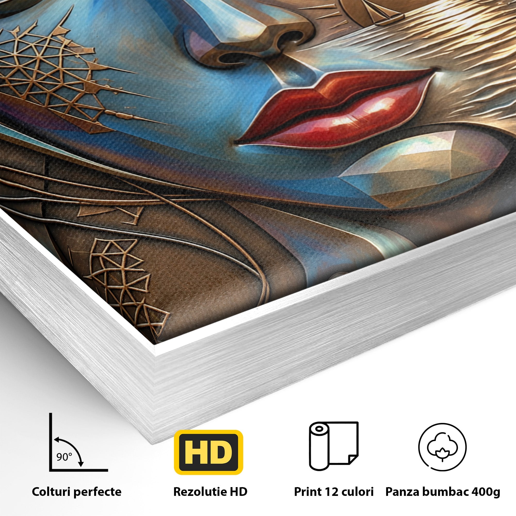 Tablou Canvas Premium LuxCanva® U1181, Chip De Zeita, Portret, Mistic, Fantezie, Feminin, Living, Culori Vibrante
