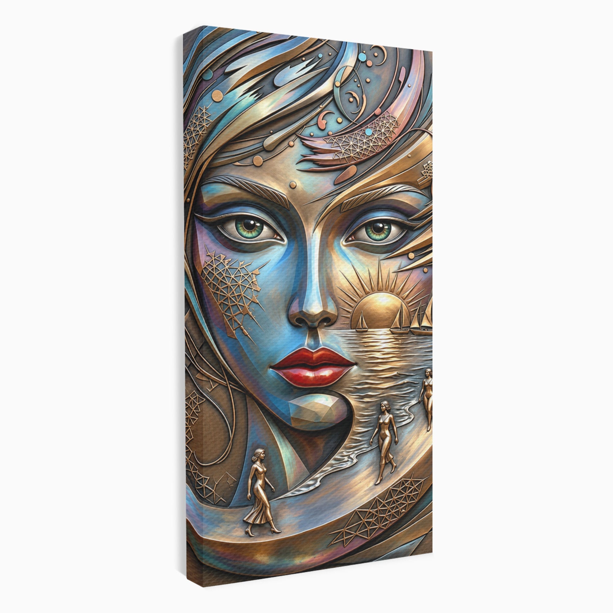 Tablou Canvas Premium LuxCanva® U1181, Chip De Zeita, Portret, Mistic, Fantezie, Feminin, Living, Culori Vibrante