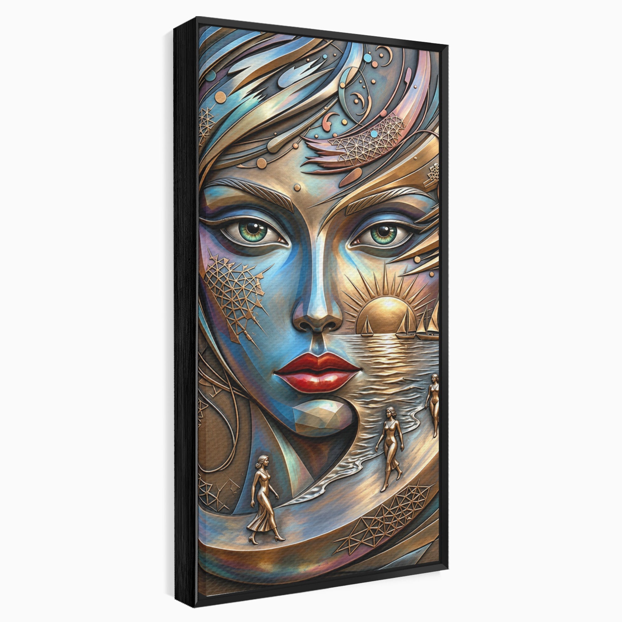 Tablou Canvas Premium LuxCanva® U1181, Chip De Zeita, Portret, Mistic, Fantezie, Feminin, Living, Culori Vibrante