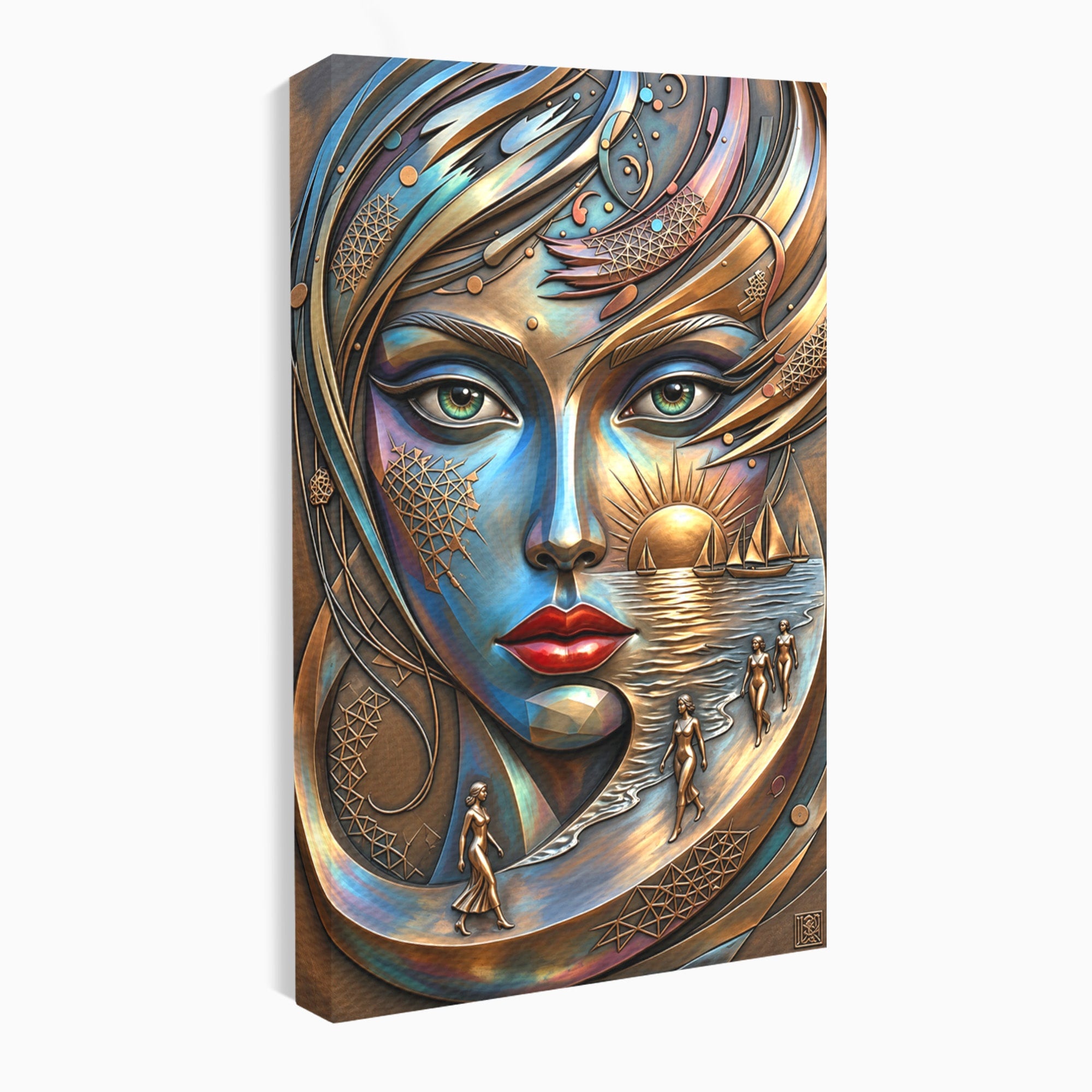 Tablou Canvas Premium LuxCanva® U1181, Chip De Zeita, Portret, Mistic, Fantezie, Feminin, Living, Culori Vibrante