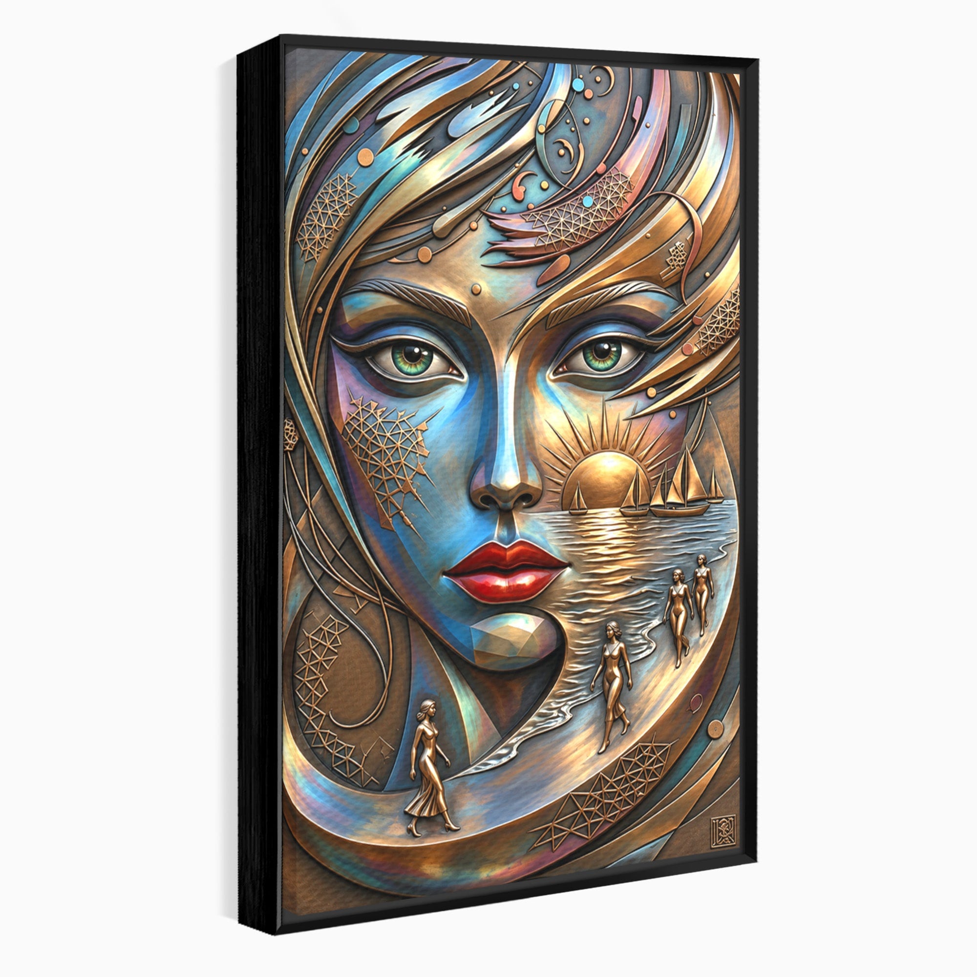 Tablou Canvas Premium LuxCanva® U1181, Chip De Zeita, Portret, Mistic, Fantezie, Feminin, Living, Culori Vibrante