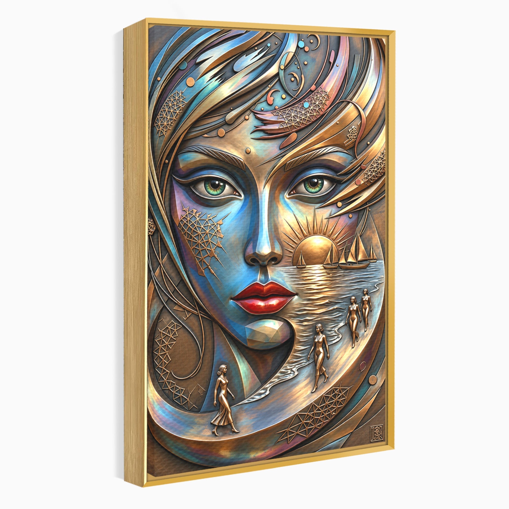 Tablou Canvas Premium LuxCanva® U1181, Chip De Zeita, Portret, Mistic, Fantezie, Feminin, Living, Culori Vibrante