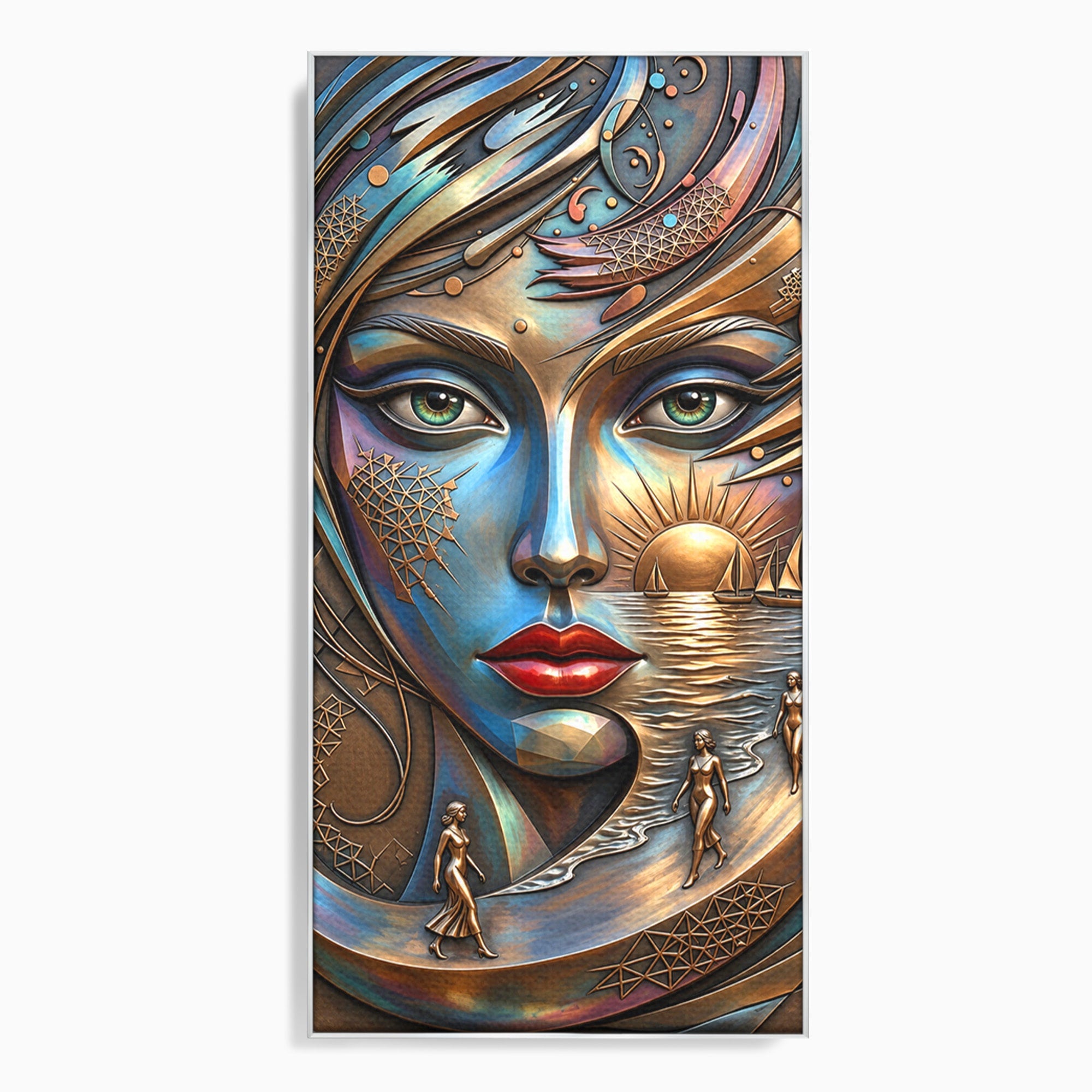 Tablou Canvas Premium LuxCanva® U1181, Chip De Zeita, Portret, Mistic, Fantezie, Feminin, Living, Culori Vibrante