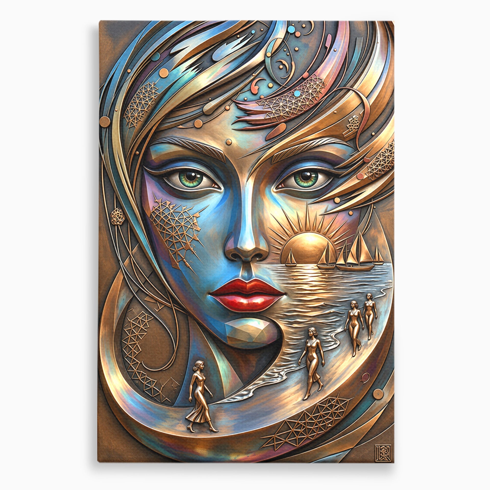 Tablou Canvas Premium LuxCanva® U1181, Chip De Zeita, Portret, Mistic, Fantezie, Feminin, Living, Culori Vibrante