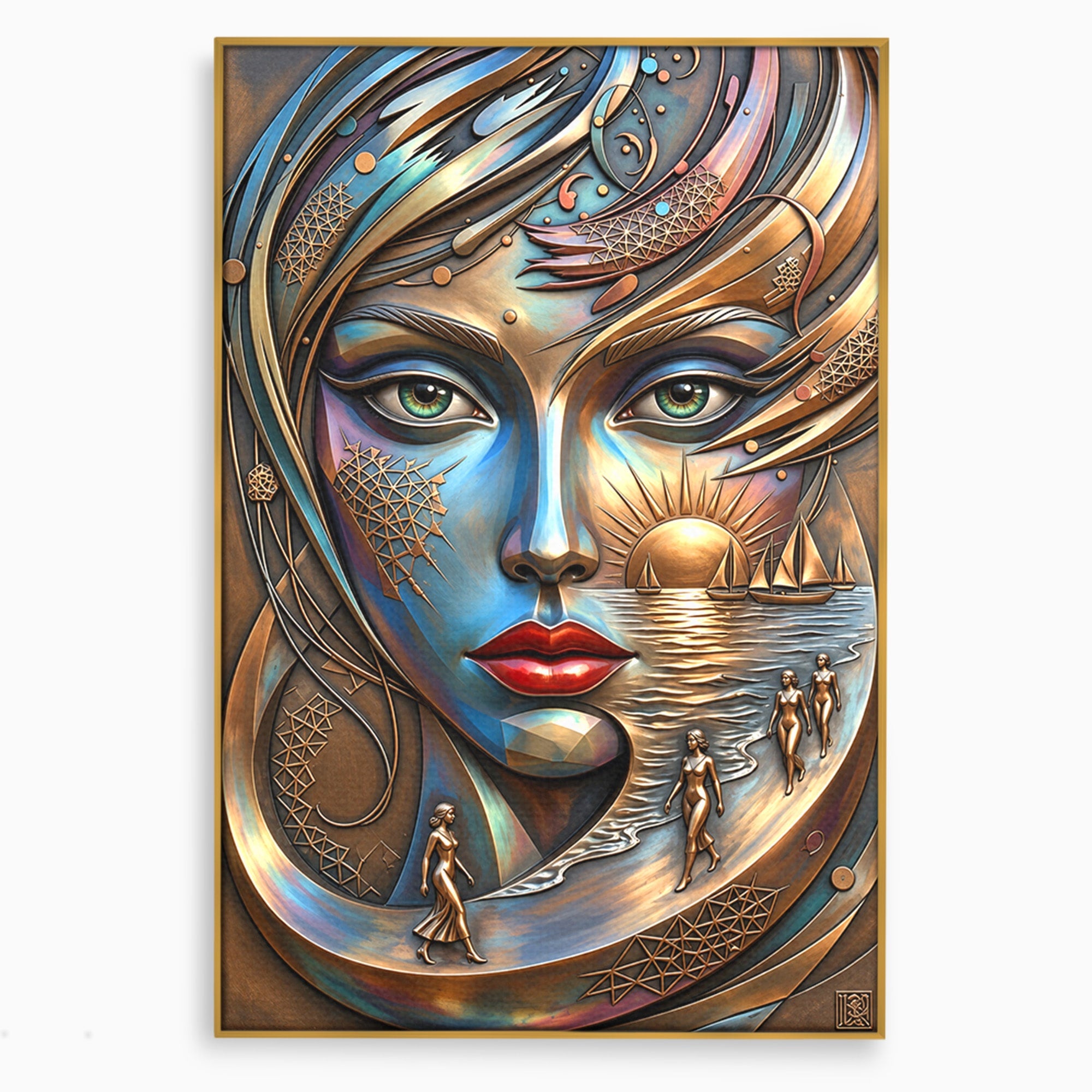 Tablou Canvas Premium LuxCanva® U1181, Chip De Zeita, Portret, Mistic, Fantezie, Feminin, Living, Culori Vibrante