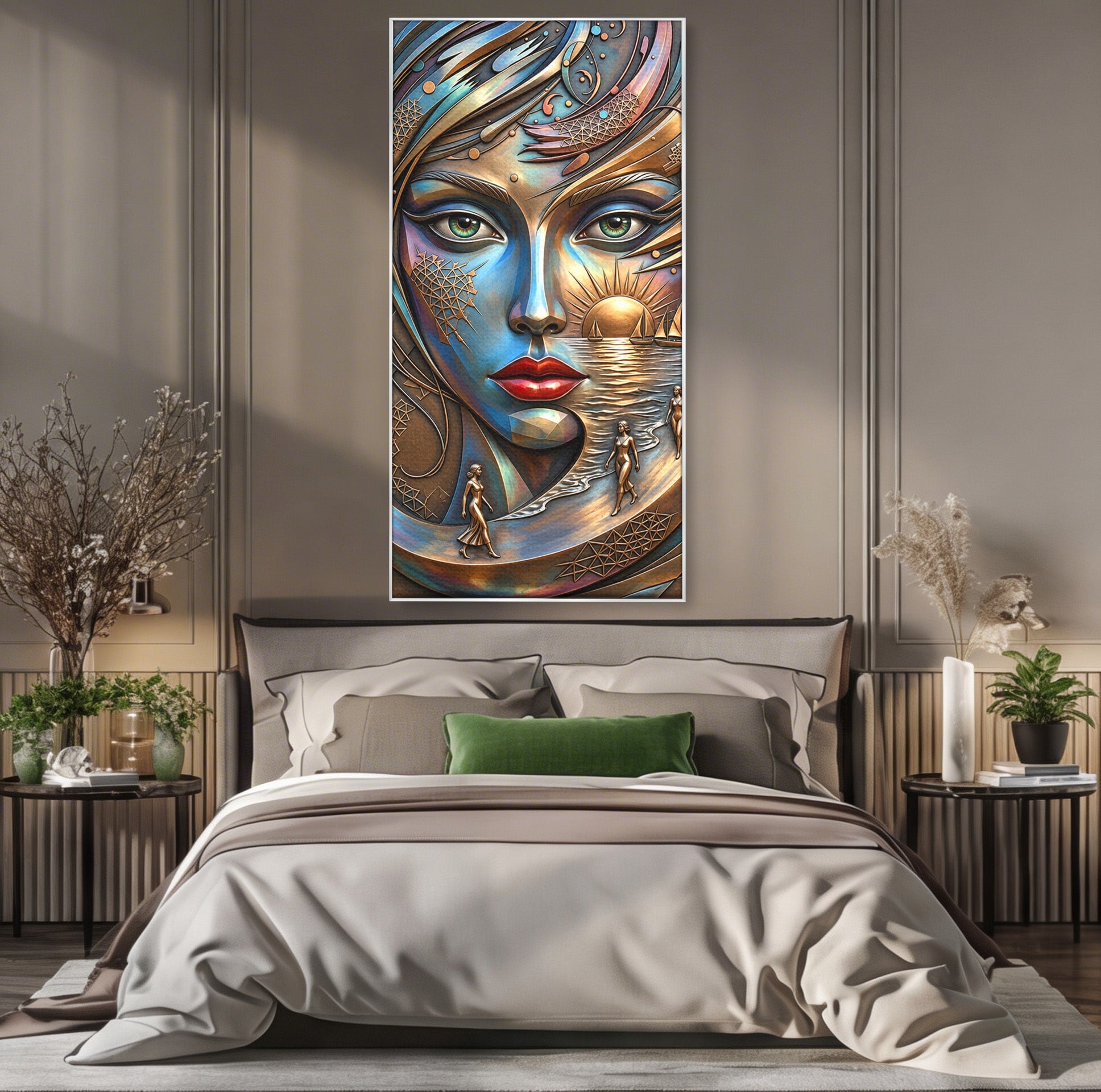 Tablou Canvas Premium LuxCanva® U1181, Chip De Zeita, Portret, Mistic, Fantezie, Feminin, Living, Culori Vibrante