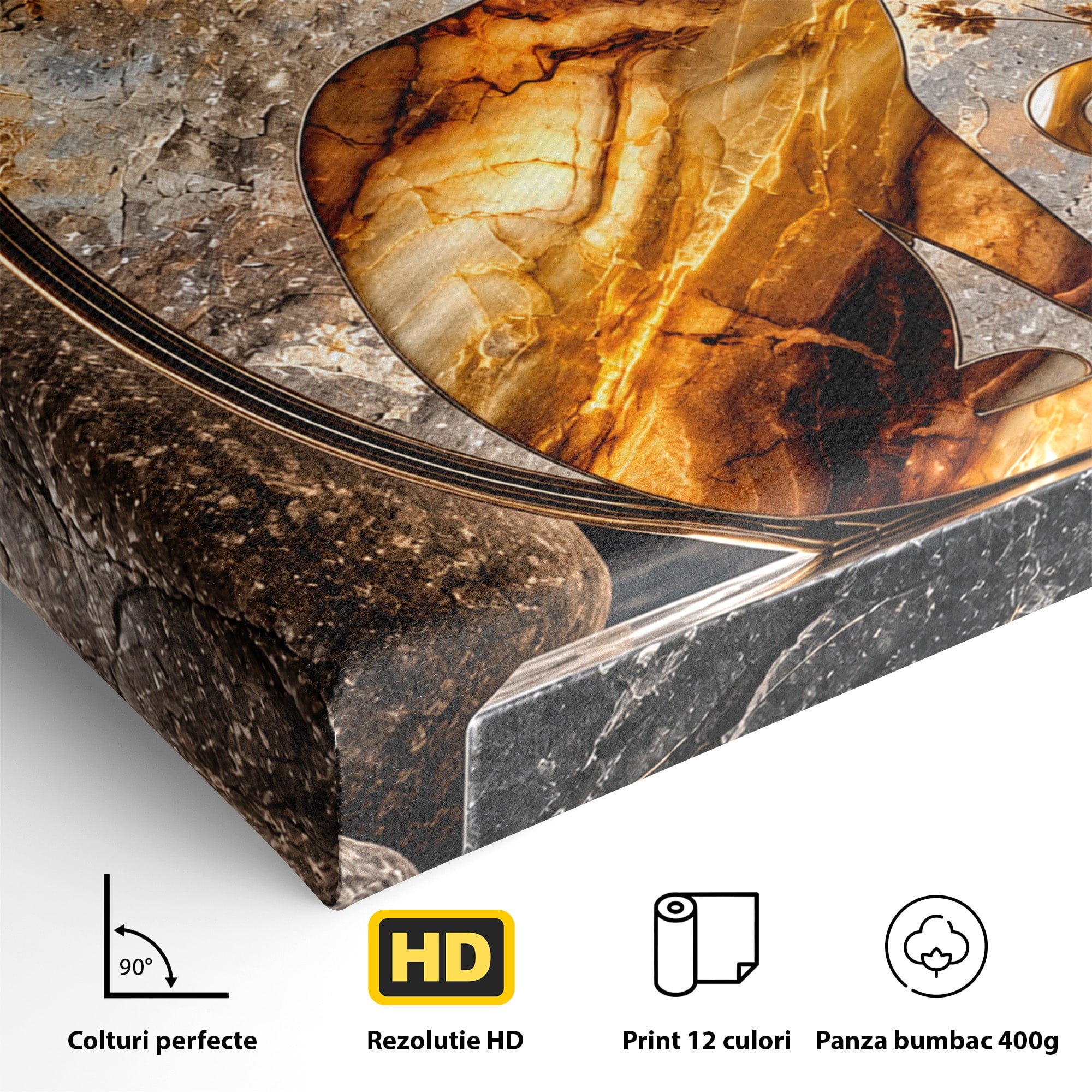 Tablou Canvas Premium LuxCanva® U1182, Silhouette Felina La Apus, Pisica, Arta, Decor, Lux, Dormitor, Culori Vibrante