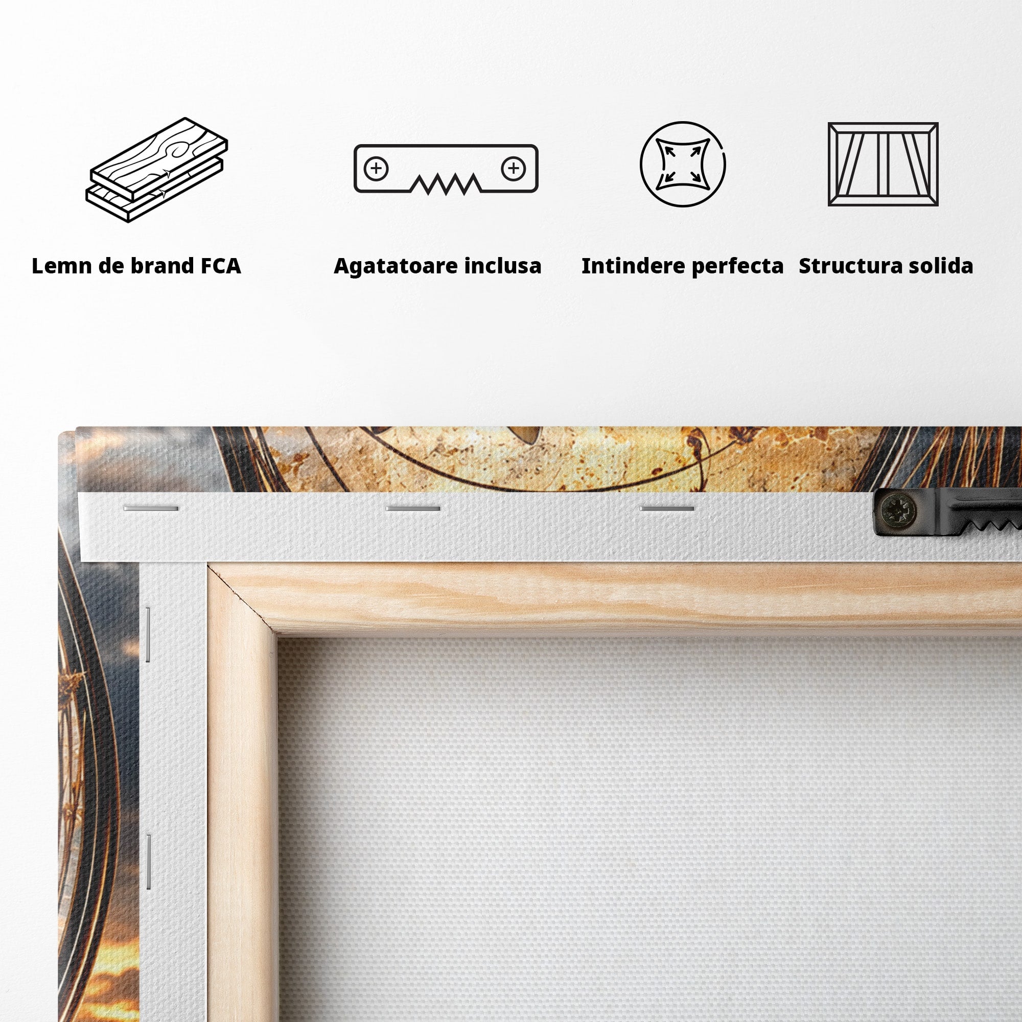 Tablou Canvas Premium LuxCanva® U1182, Silhouette Felina La Apus, Pisica, Arta, Decor, Lux, Dormitor, Culori Vibrante