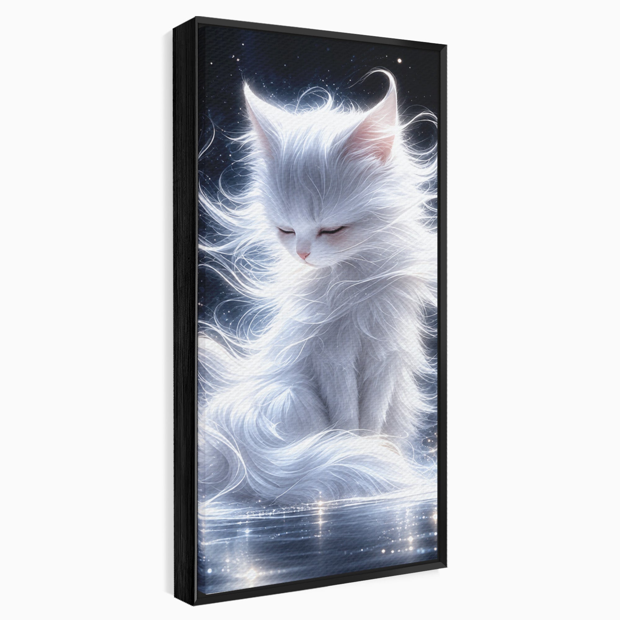 Tablou Canvas Premium LuxCanva® U1184, Pisica De Vis, Eleganta, Pisica, Vis, Living, Dormitor, Culori Vibrante