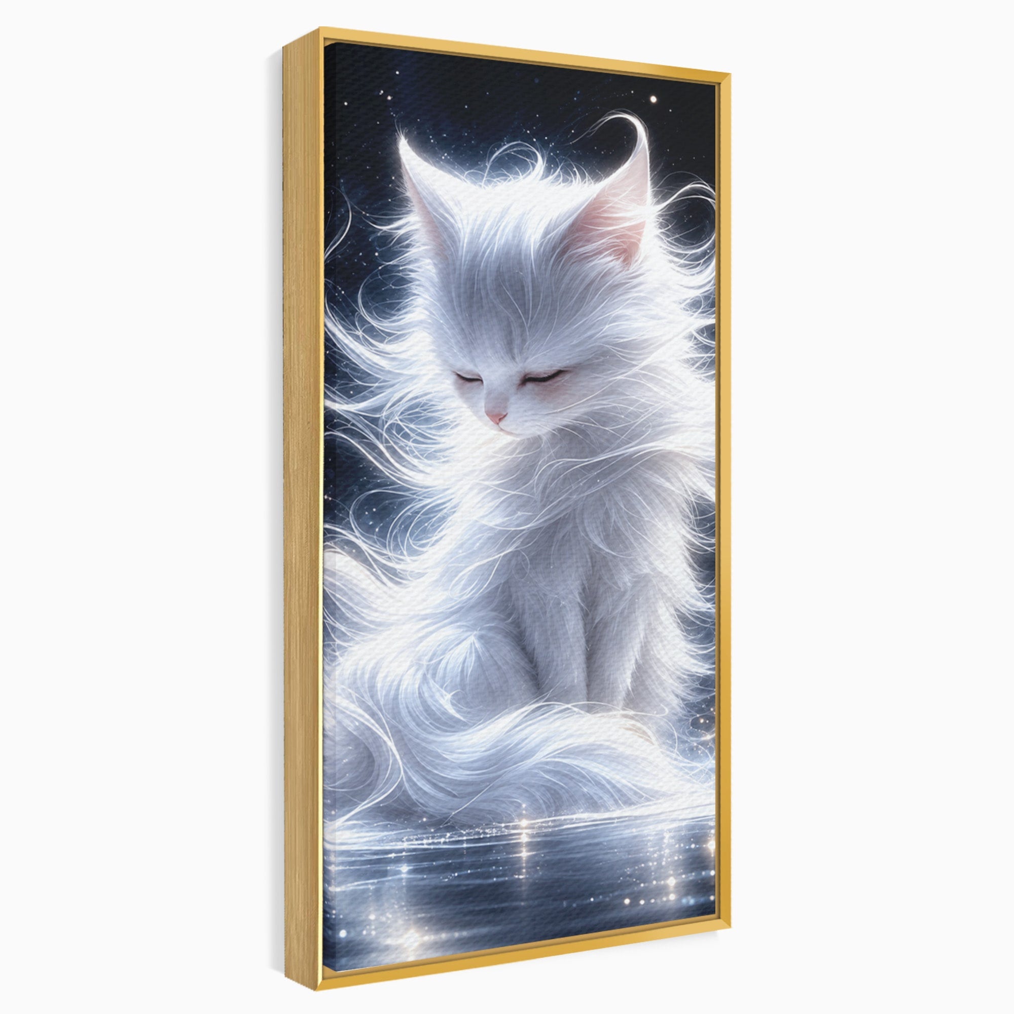 Tablou Canvas Premium LuxCanva® U1184, Pisica De Vis, Eleganta, Pisica, Vis, Living, Dormitor, Culori Vibrante