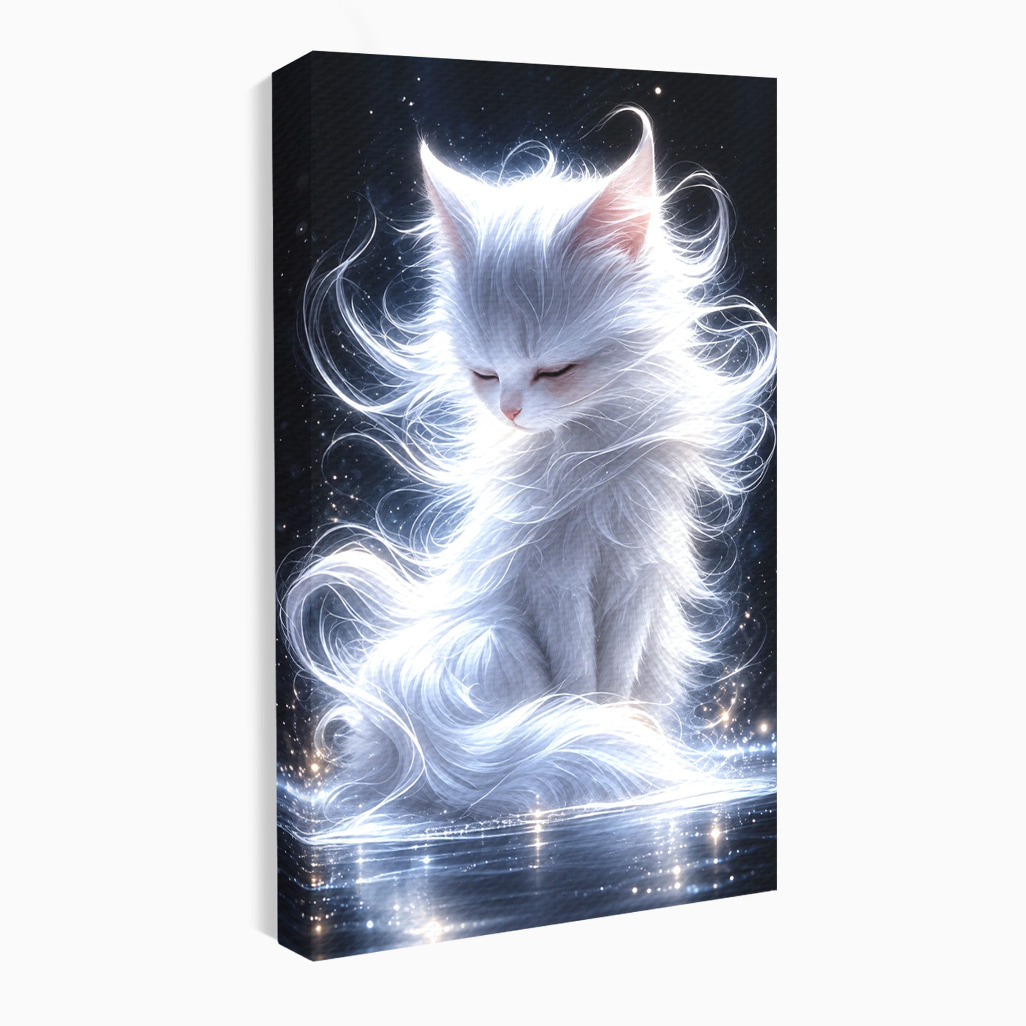 Tablou Canvas Premium LuxCanva® U1184, Pisica De Vis, Eleganta, Pisica, Vis, Living, Dormitor, Culori Vibrante