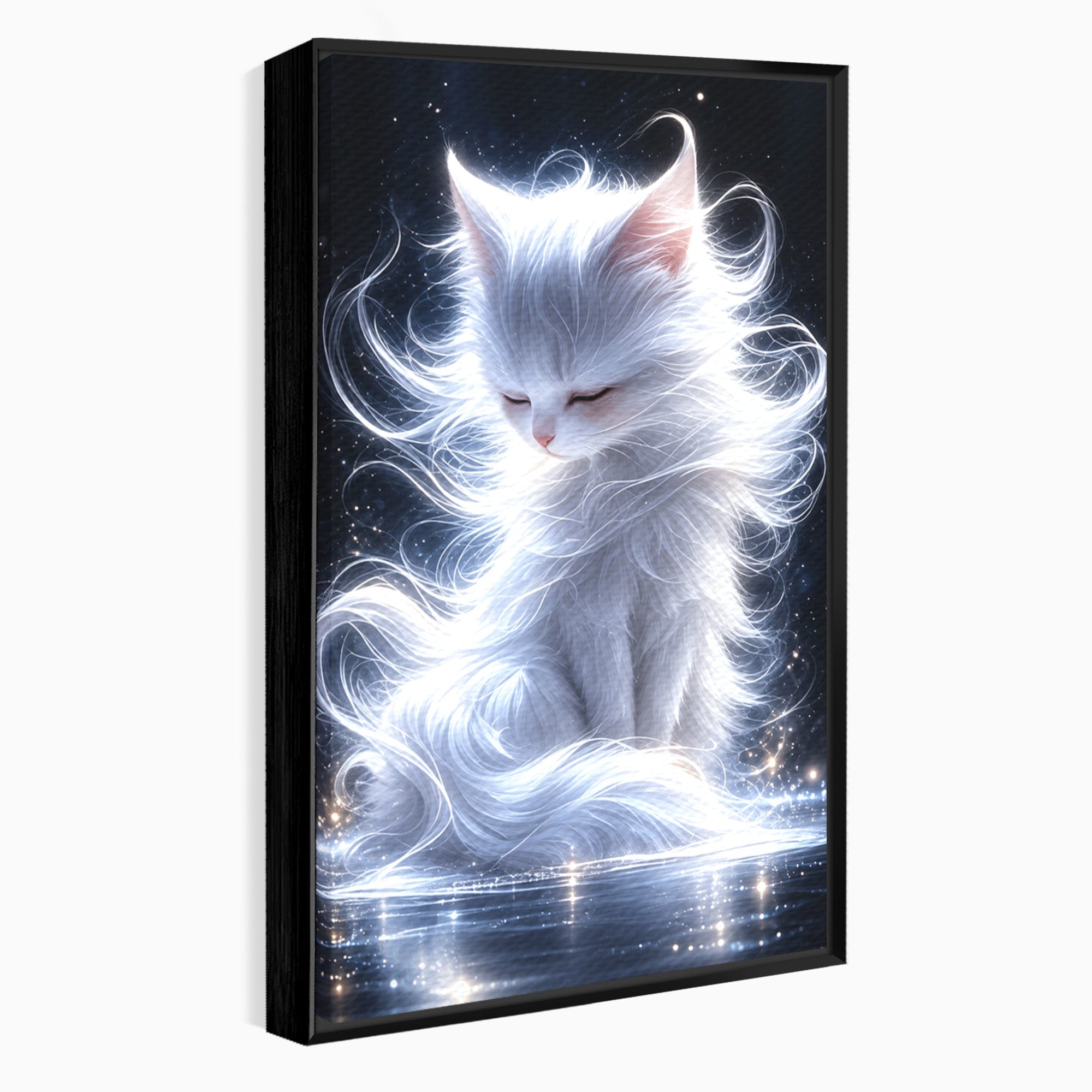 Tablou Canvas Premium LuxCanva® U1184, Pisica De Vis, Eleganta, Pisica, Vis, Living, Dormitor, Culori Vibrante