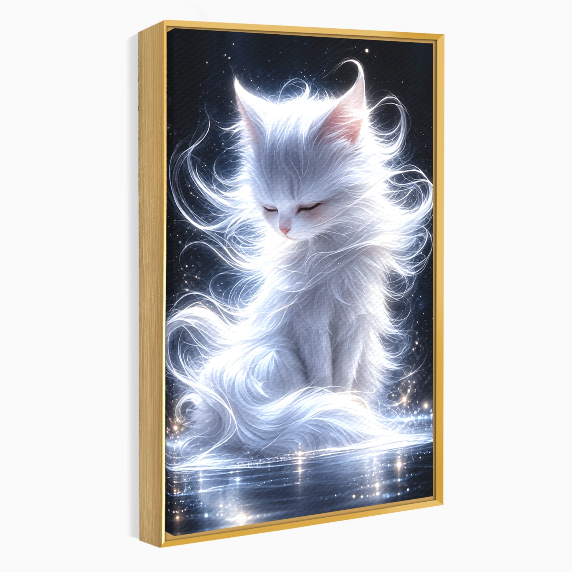 Tablou Canvas Premium LuxCanva® U1184, Pisica De Vis, Eleganta, Pisica, Vis, Living, Dormitor, Culori Vibrante
