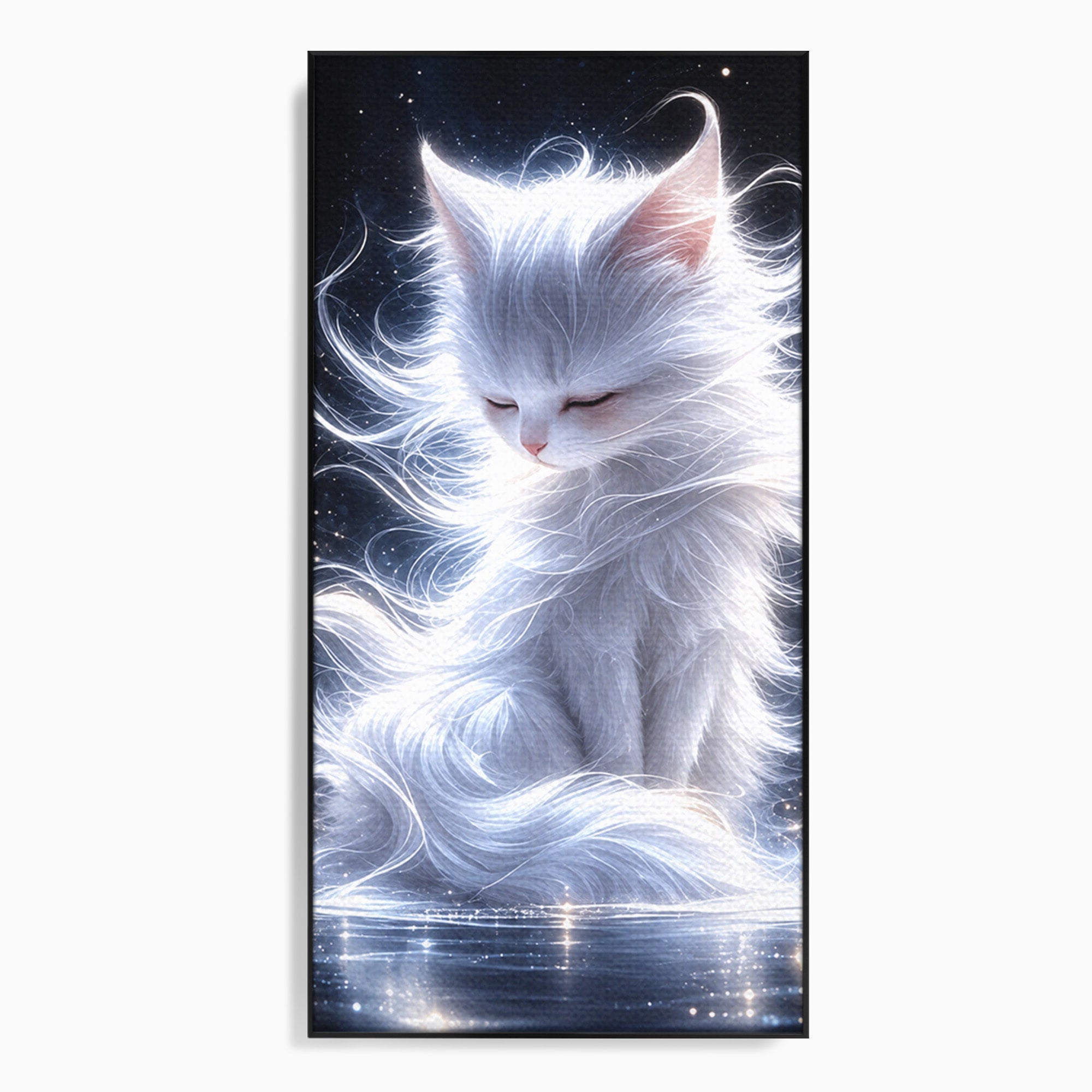 Tablou Canvas Premium LuxCanva® U1184, Pisica De Vis, Eleganta, Pisica, Vis, Living, Dormitor, Culori Vibrante