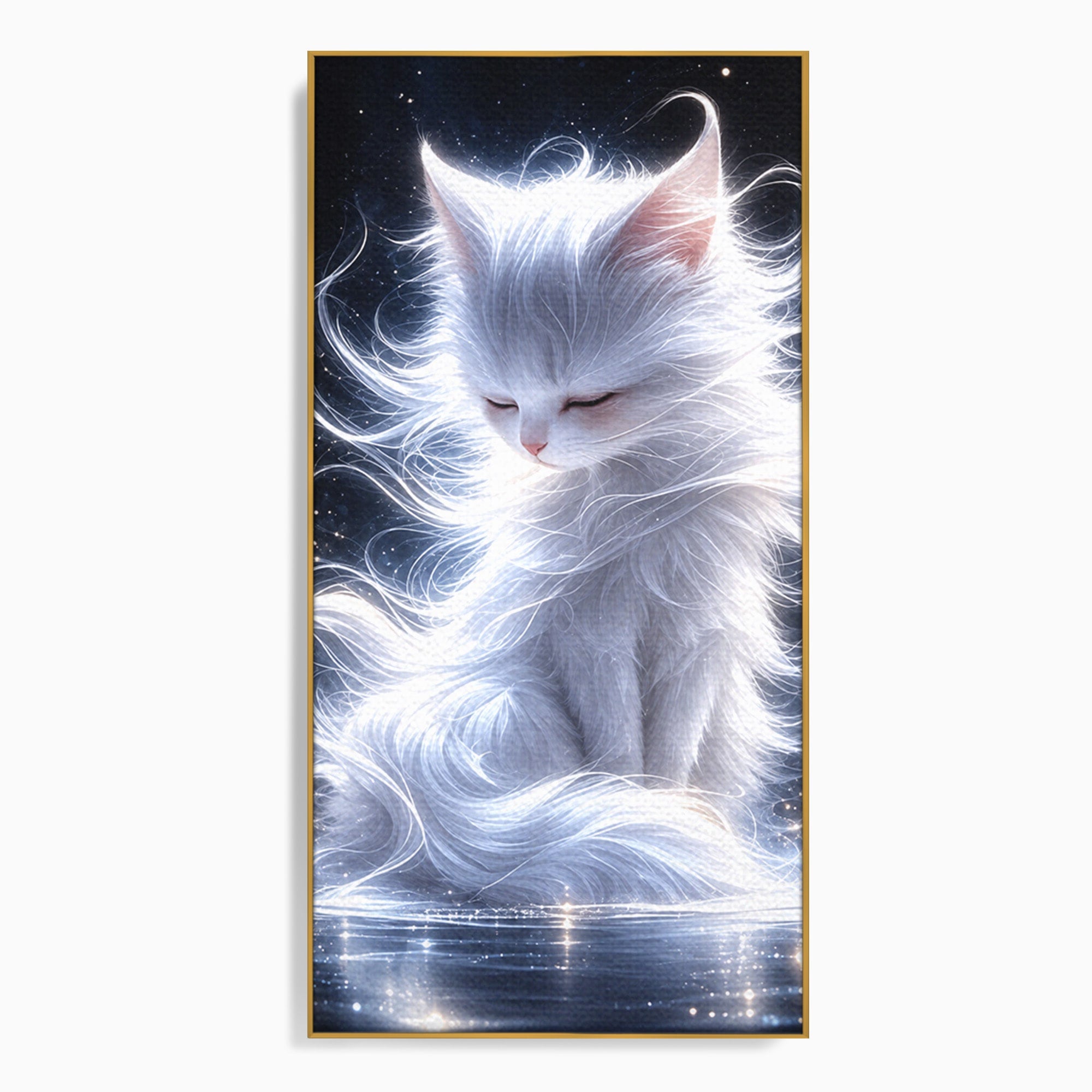 Tablou Canvas Premium LuxCanva® U1184, Pisica De Vis, Eleganta, Pisica, Vis, Living, Dormitor, Culori Vibrante