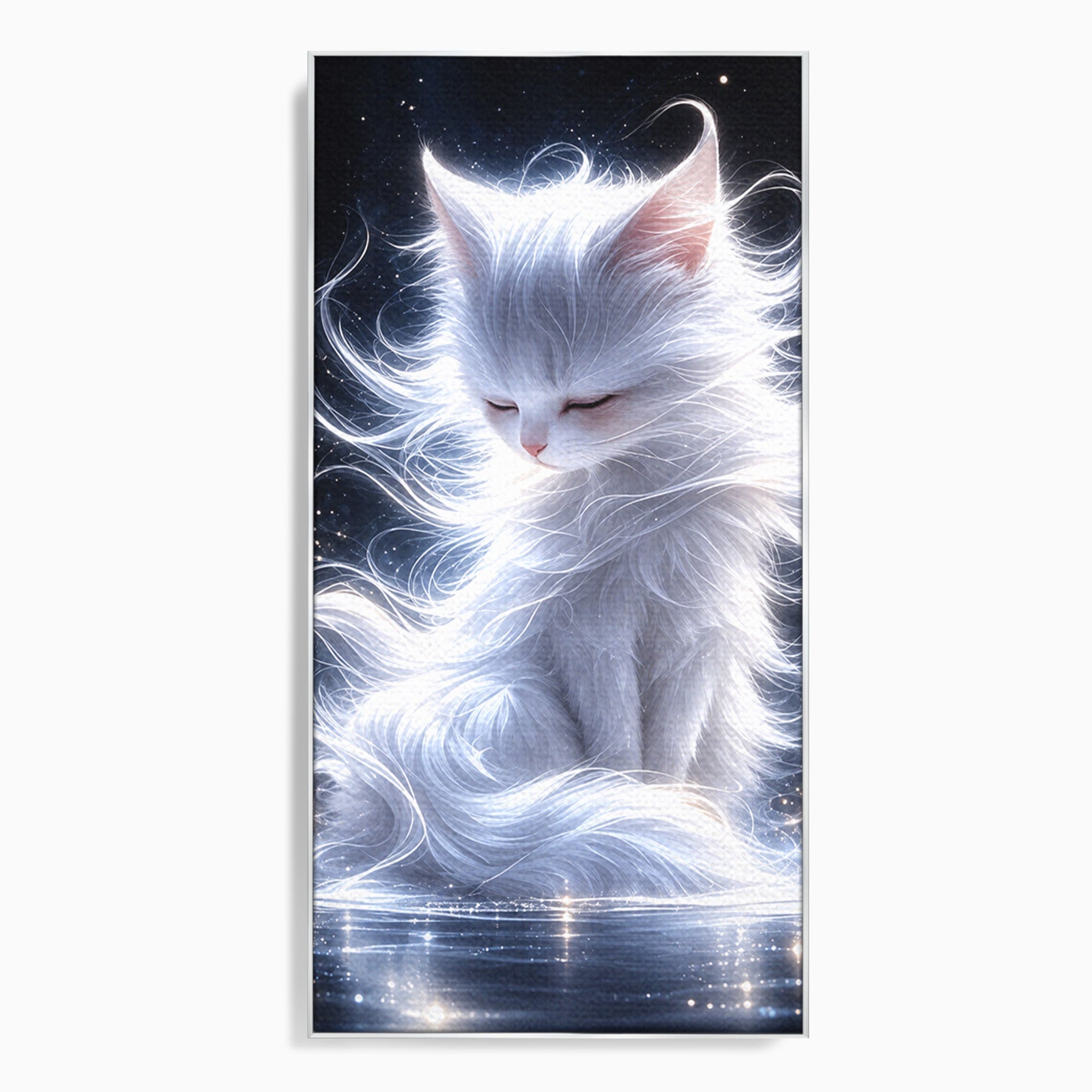 Tablou Canvas Premium LuxCanva® U1184, Pisica De Vis, Eleganta, Pisica, Vis, Living, Dormitor, Culori Vibrante