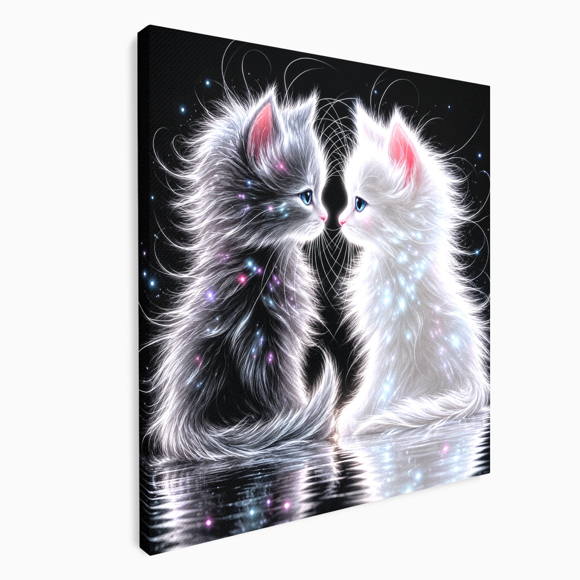 Tablou Canvas Premium LuxCanva® U1185, Pisici Magice, Animale, Pisici, Magie, Living, Dormitor, Culori Vibrante