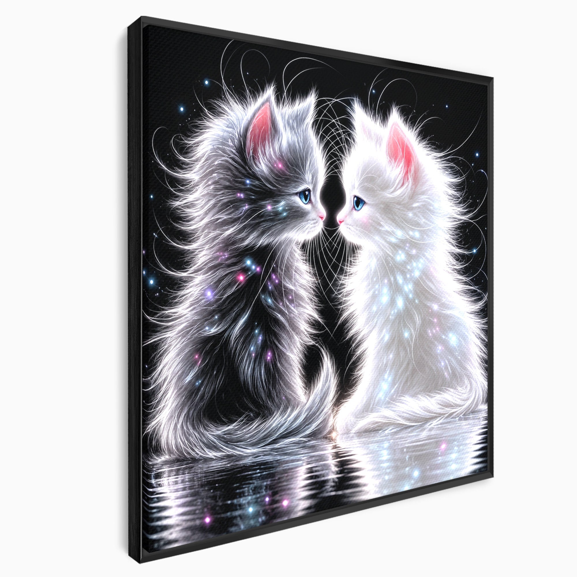 Tablou Canvas Premium LuxCanva® U1185, Pisici Magice, Animale, Pisici, Magie, Living, Dormitor, Culori Vibrante