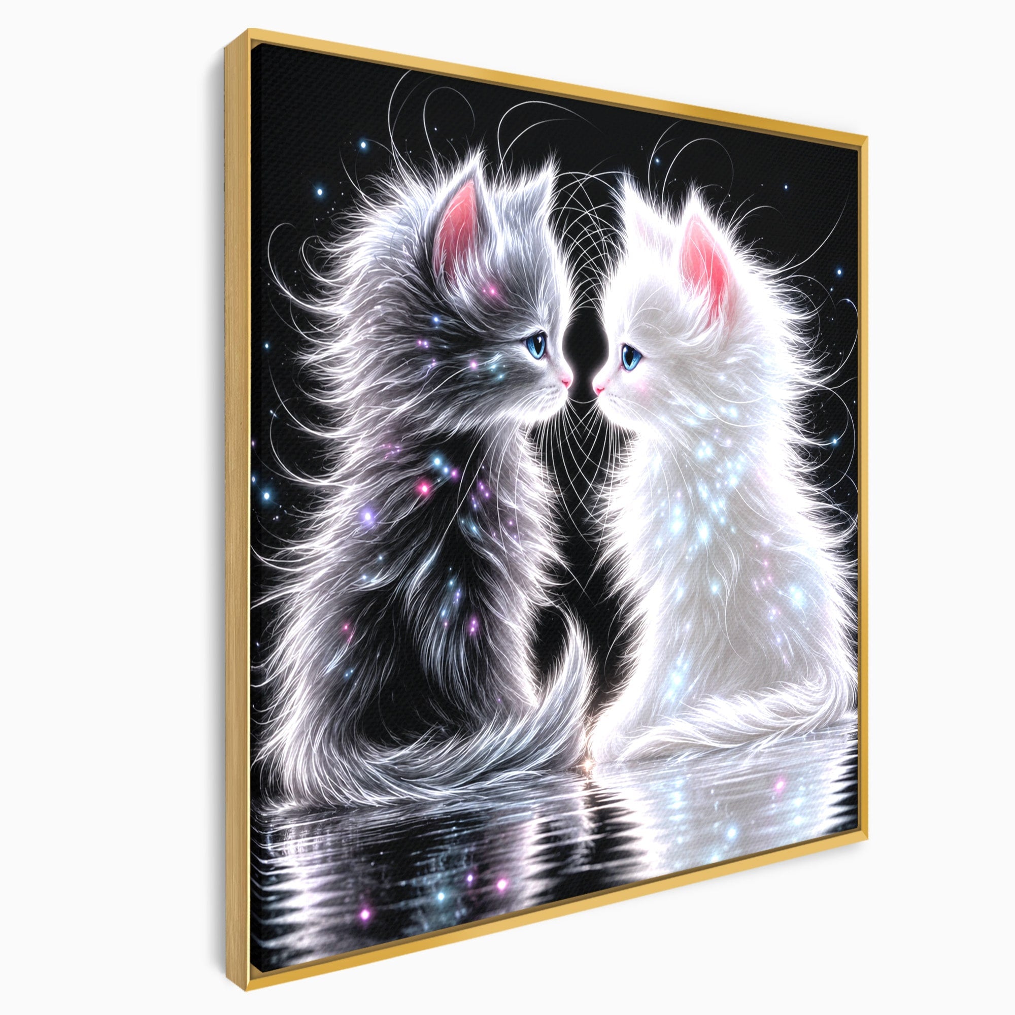 Tablou Canvas Premium LuxCanva® U1185, Pisici Magice, Animale, Pisici, Magie, Living, Dormitor, Culori Vibrante
