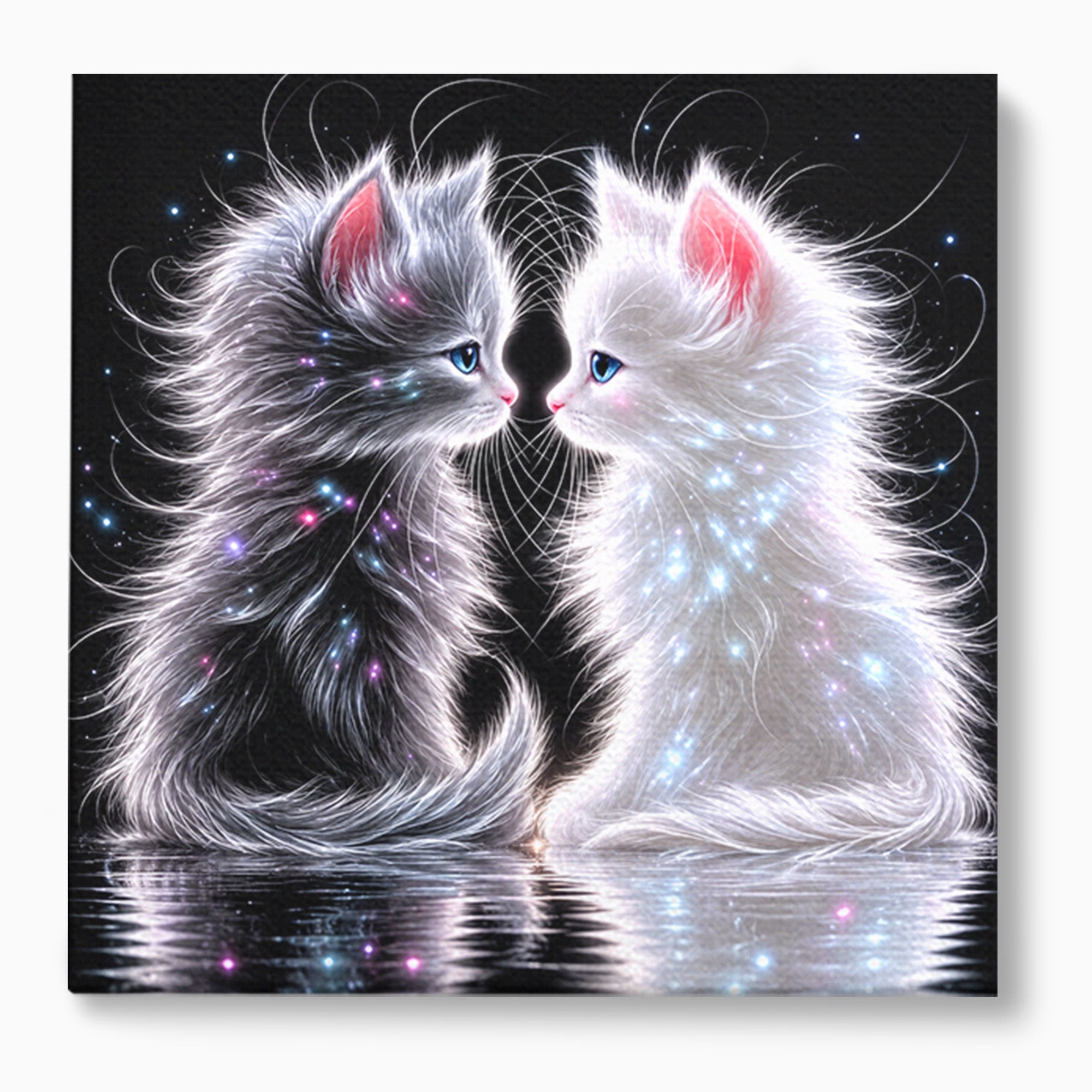 Tablou Canvas Premium LuxCanva® U1185, Pisici Magice, Animale, Pisici, Magie, Living, Dormitor, Culori Vibrante