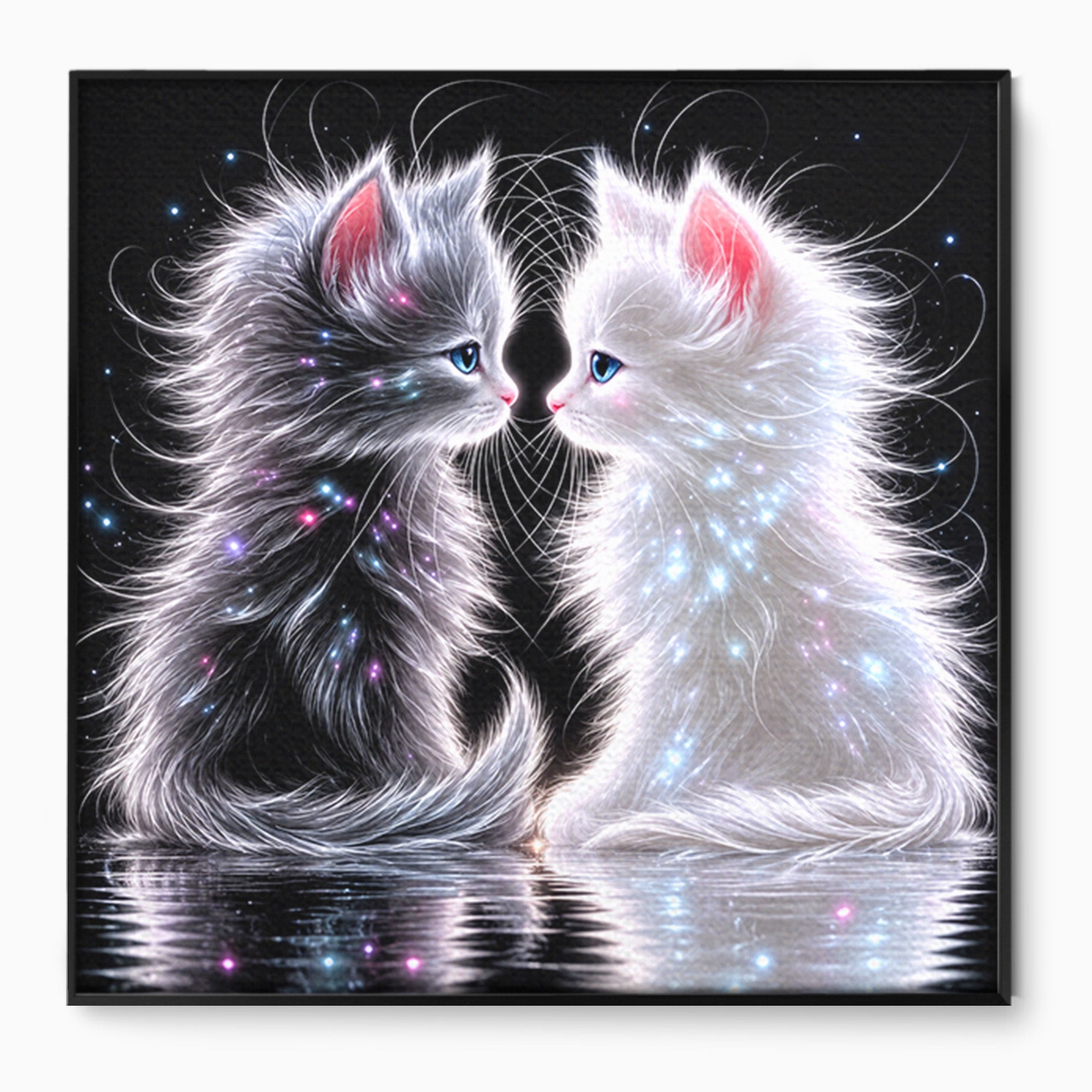 Tablou Canvas Premium LuxCanva® U1185, Pisici Magice, Animale, Pisici, Magie, Living, Dormitor, Culori Vibrante